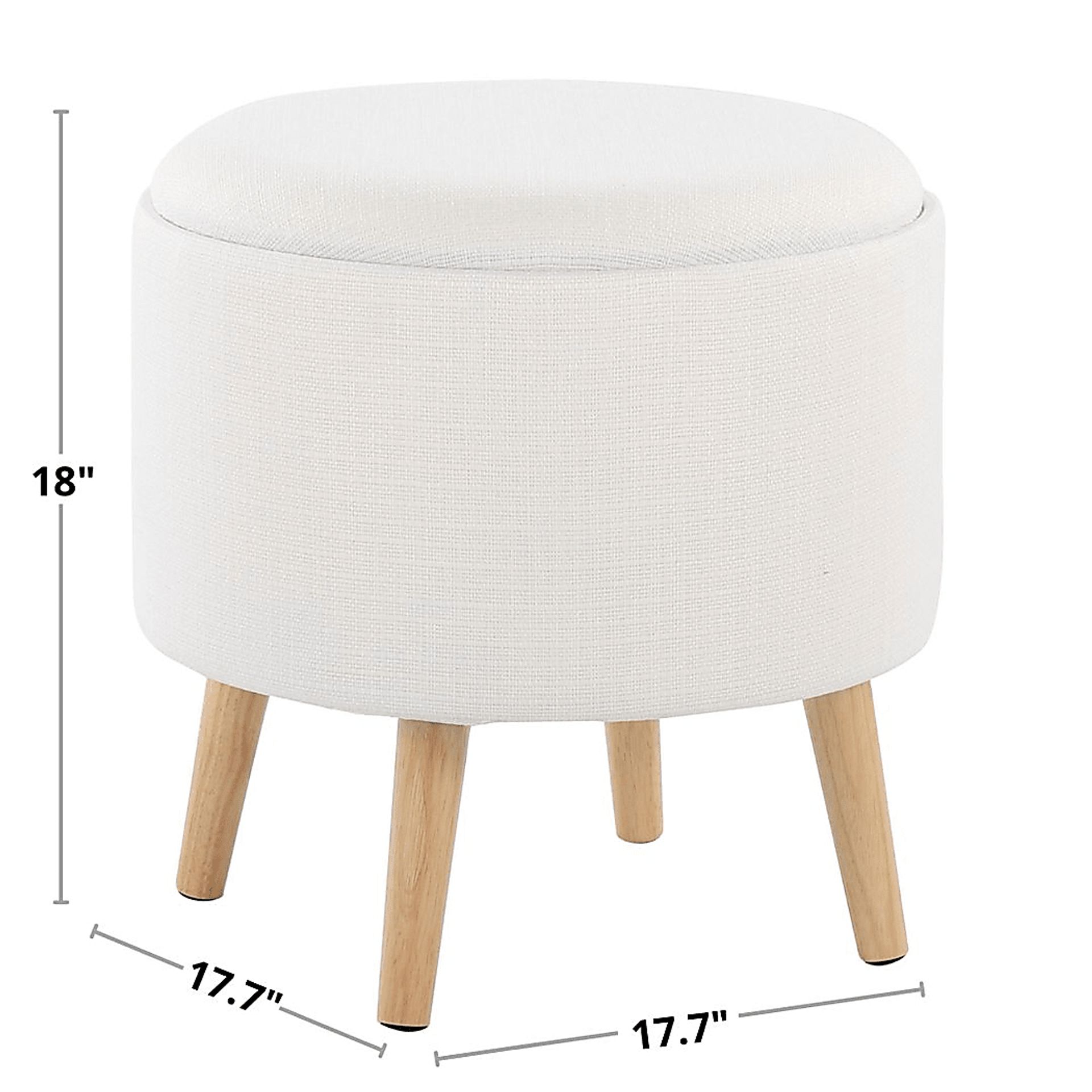 Leverde White Ottoman, Set of 2 - Image 9