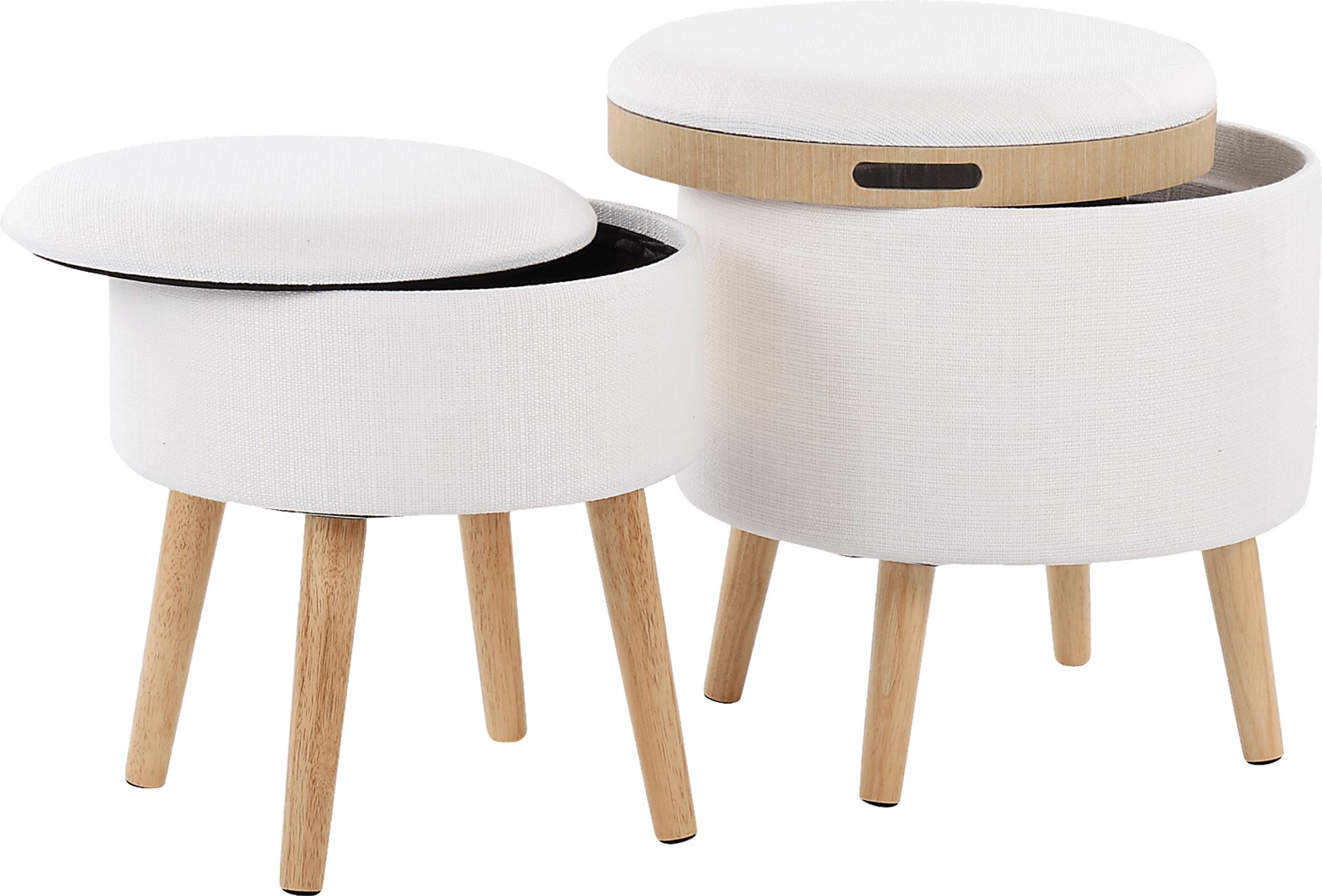 Leverde White Ottoman, Set of 2 - Image 1