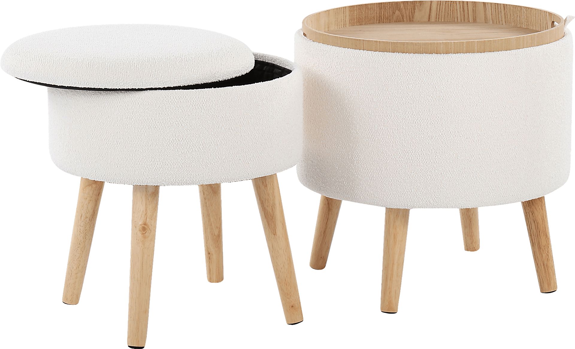 Leverde Cream Ottoman, Set of 2 - Image 3