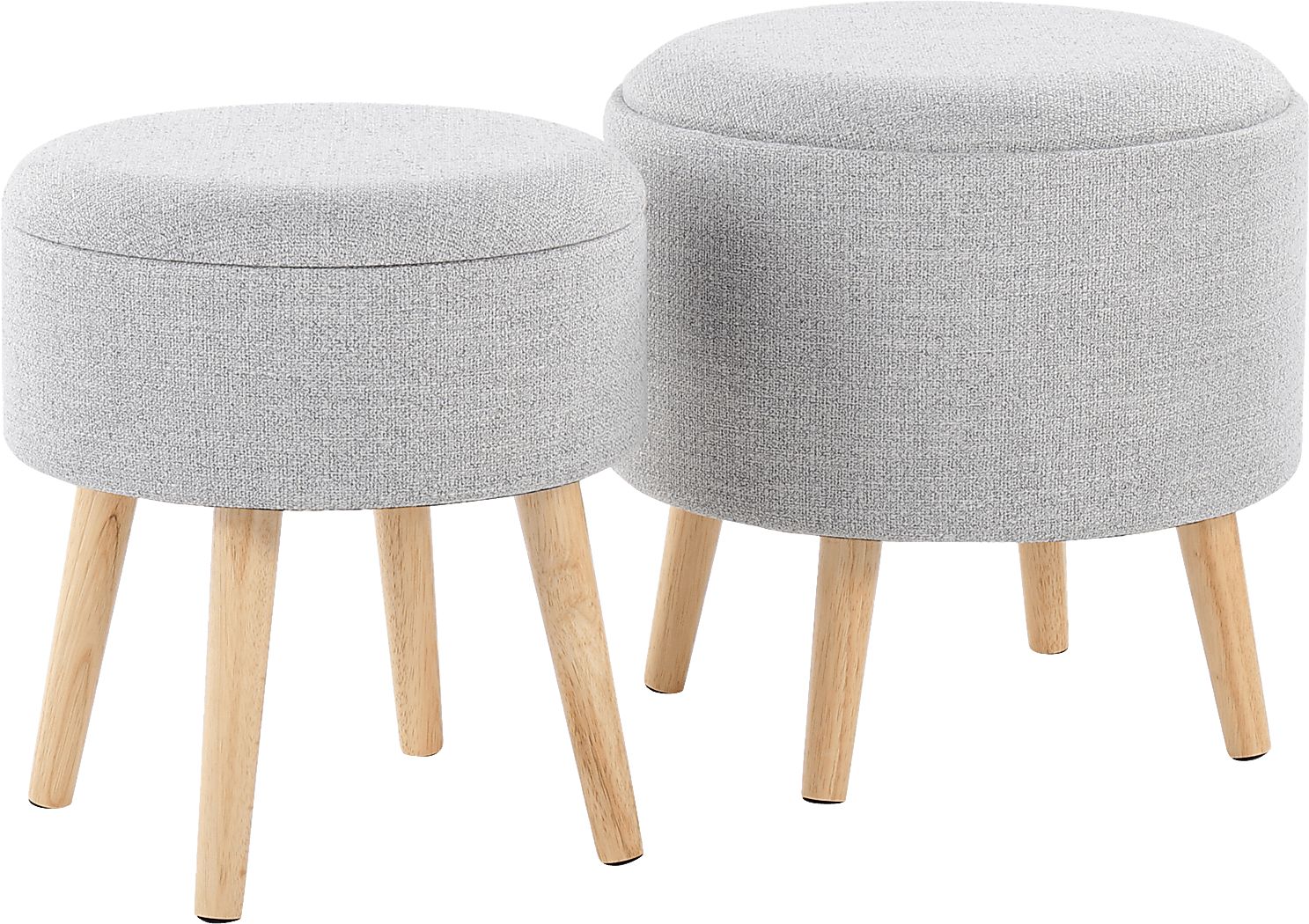 Leverde Light Gray Ottoman, Set of 2