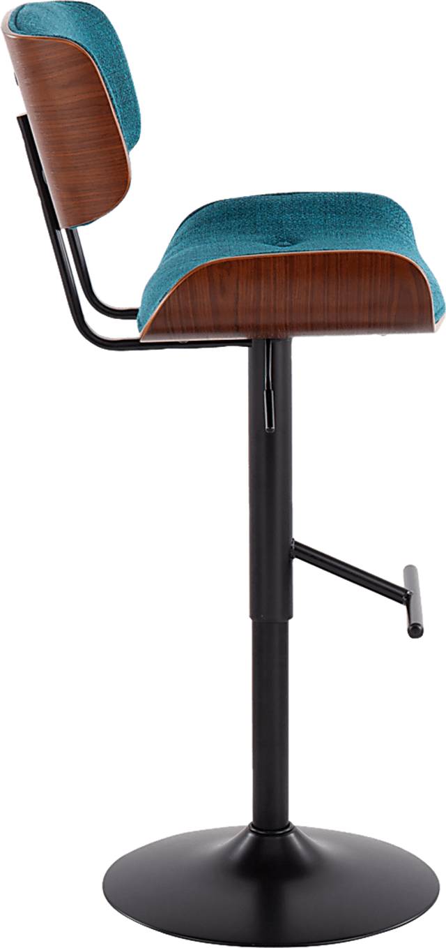 Leverett Teal Adjustable Barstool - Thumbnail - Image 2