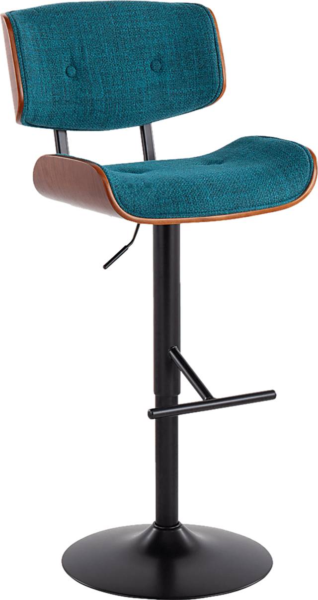 Leverett Teal Adjustable Barstool - Thumbnail - Image 1