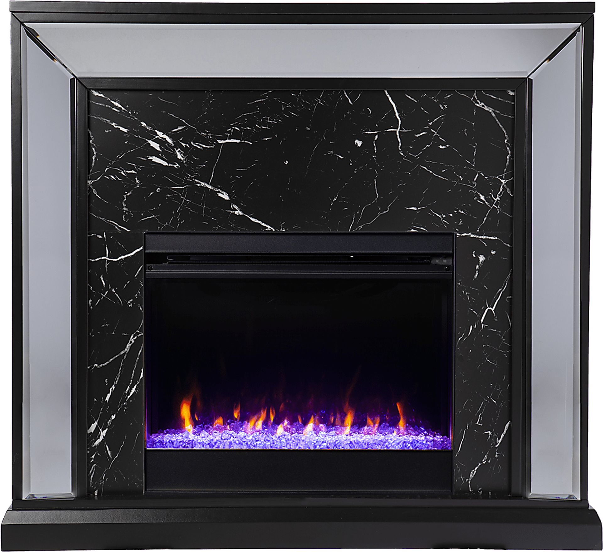 Levering I Black 44 in. Console, With Color Changing Electric Fireplace - Image 2