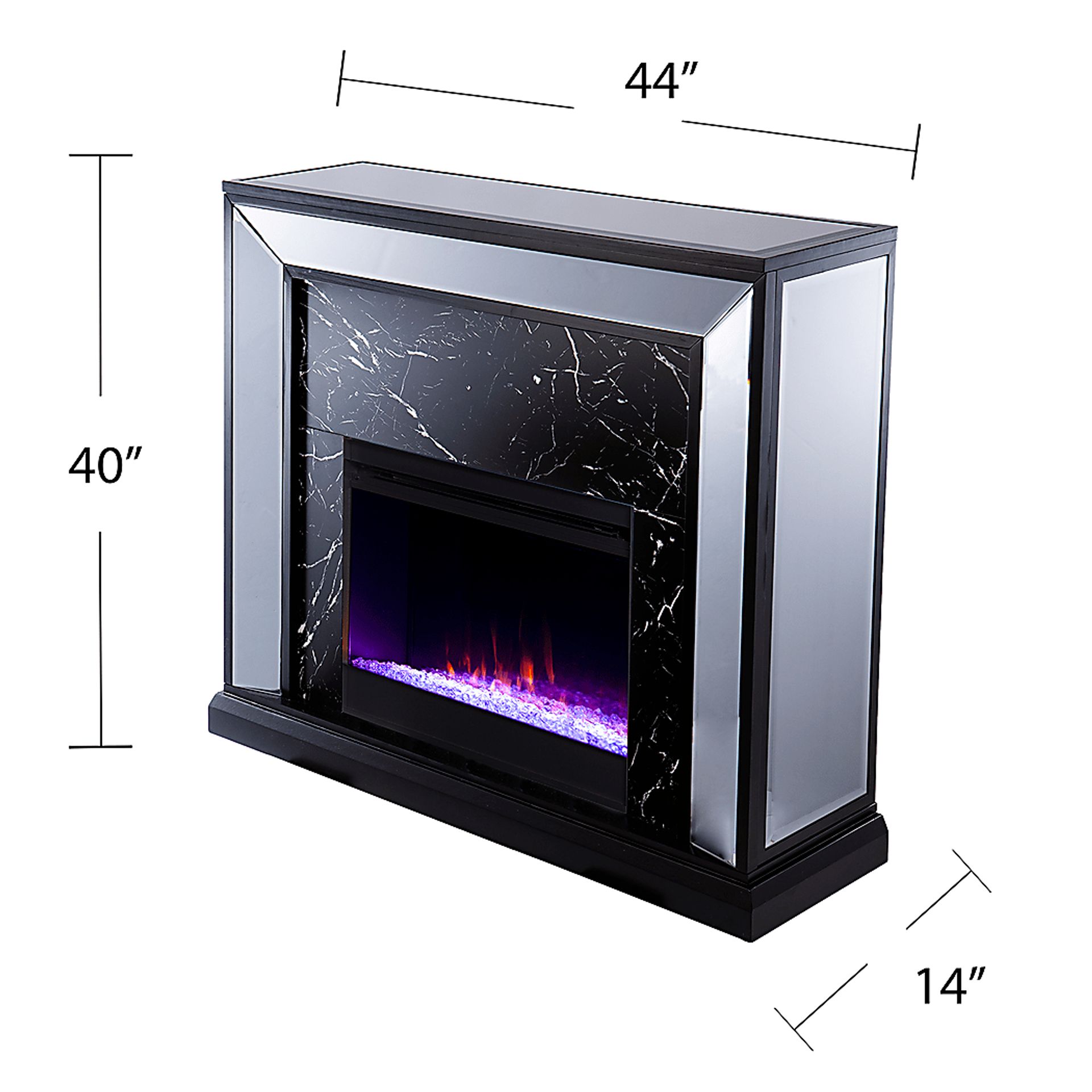 Levering I Black 44 in. Console, With Color Changing Electric Fireplace - Image 8