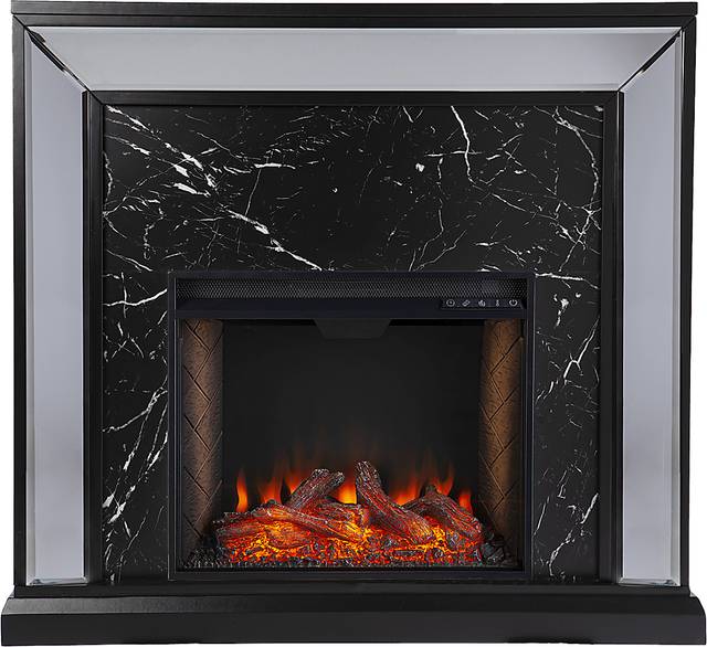 Levering III Black 44 in. Console, With Smart Electric Fireplace - Thumbnail - Image 2