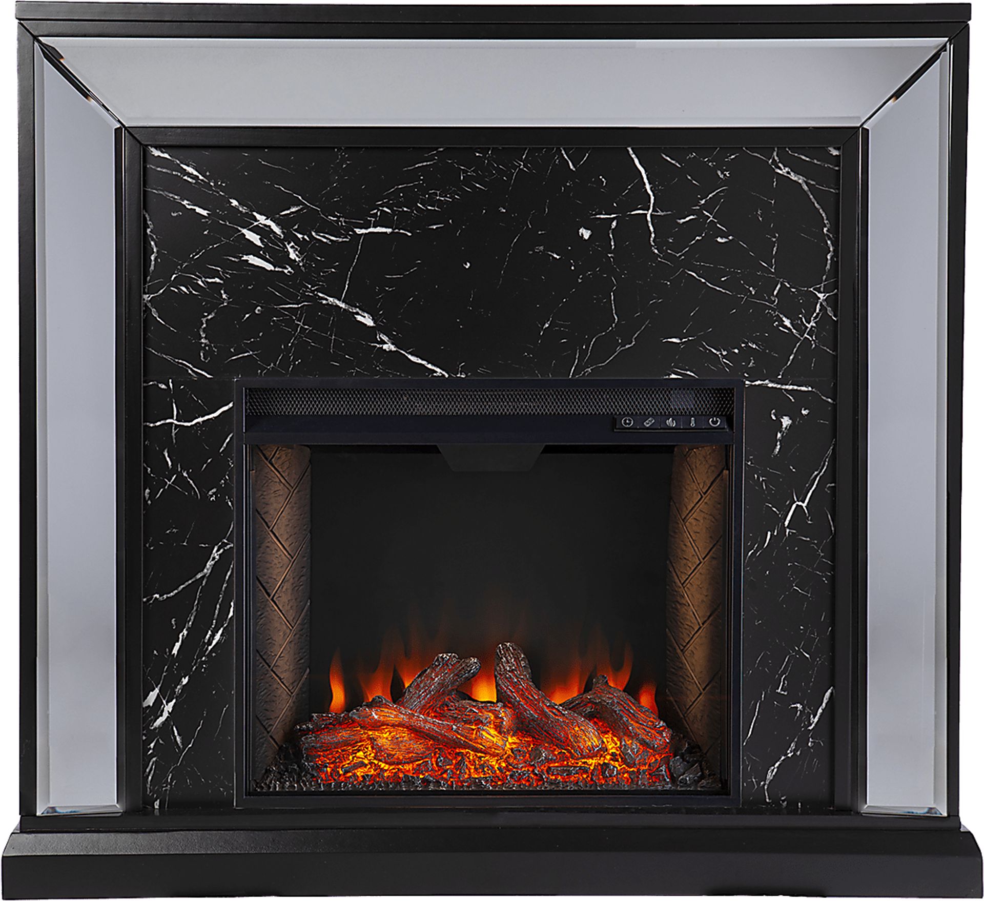 Levering III Black 44 in. Console, With Smart Electric Fireplace - Image 2