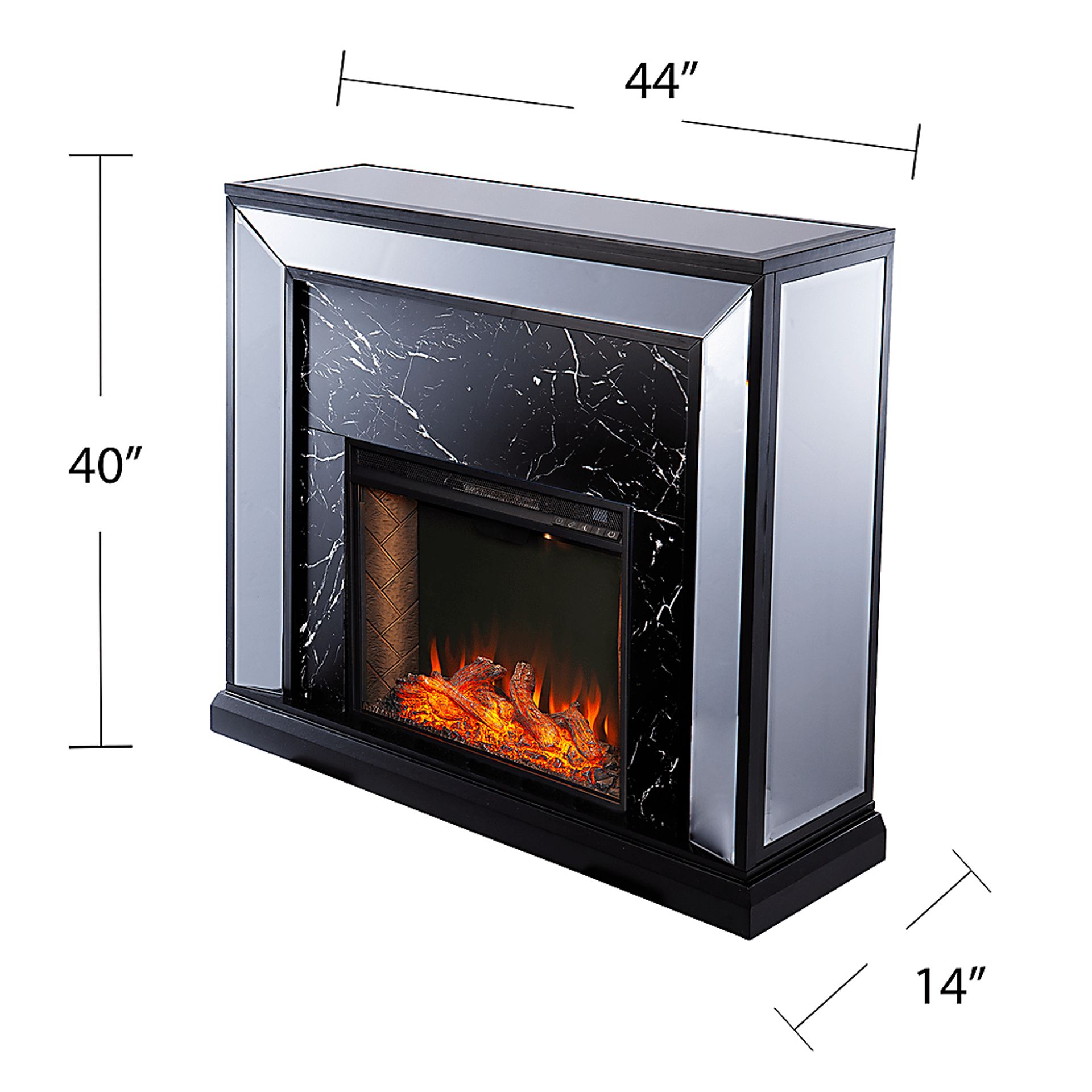 Levering III Black 44 in. Console, With Smart Electric Fireplace - Image 8
