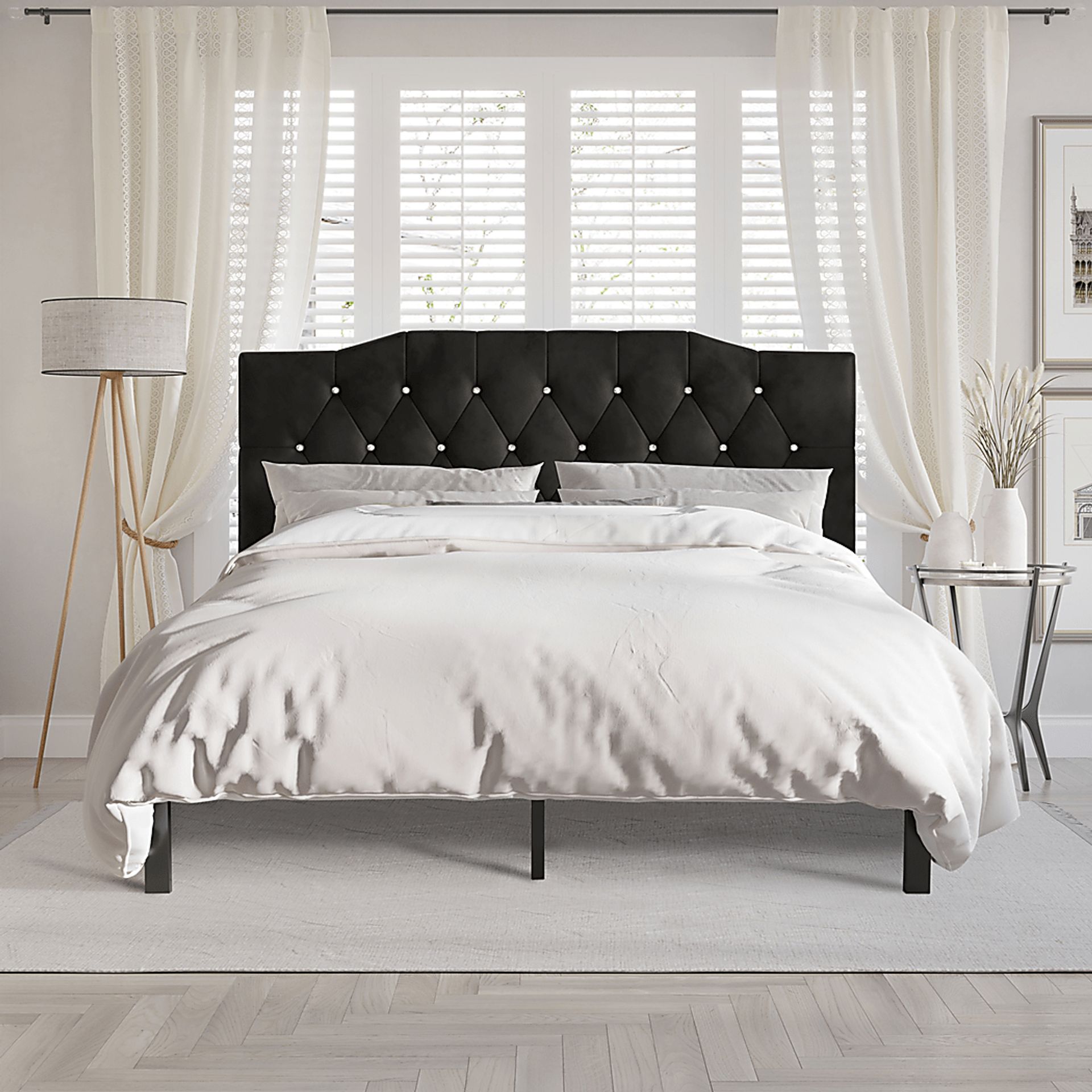 Leveson Black Black,Colors Polyester Fabric Queen Bed | Rooms to Go
