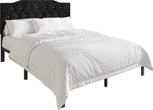 Leveson Black Queen Bed - Thumbnail - Image 1