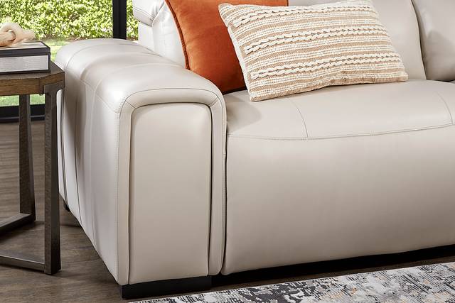 Lewellyn Dove Gray Leather 8 Pc Dual Power Reclining Sectional Living Room - Thumbnail - Image 4
