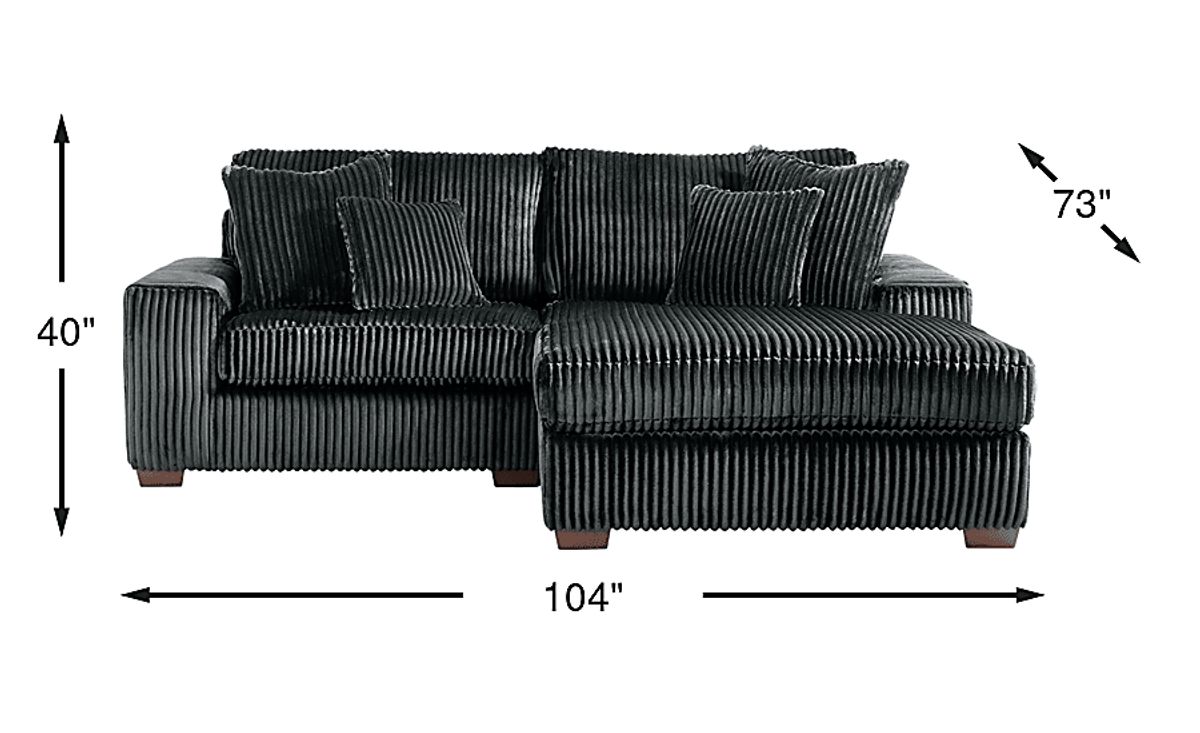 Lexford Park Black Microfiber 2 Pc With Right Chaise Arm Sectional ...