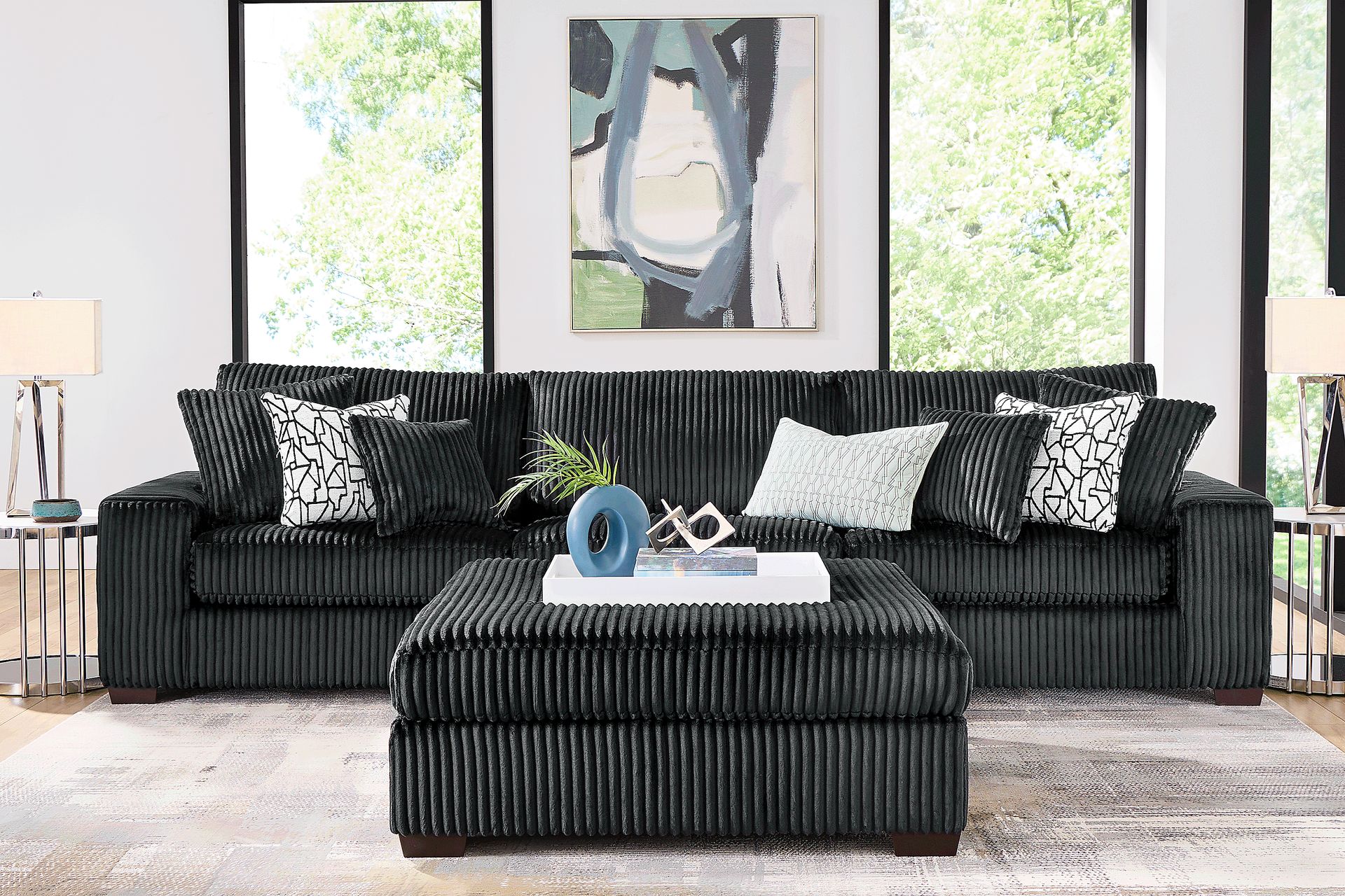 Lexford Park Black 3 Pc Sectional - Image 1