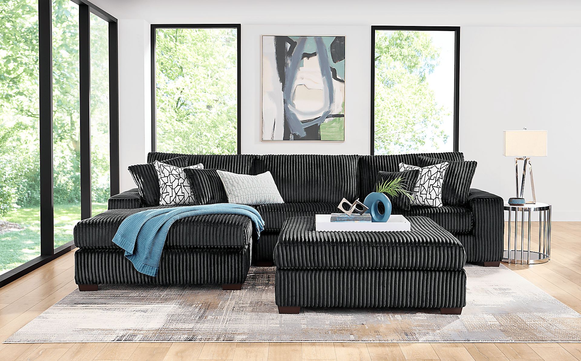 Lexford Park Black 3 Pc Sectional - Image 1