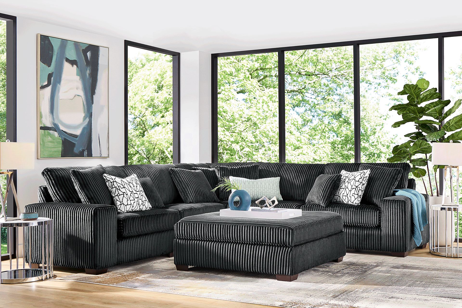 Lexford Park Black 5 Pc Sectional - Image 1