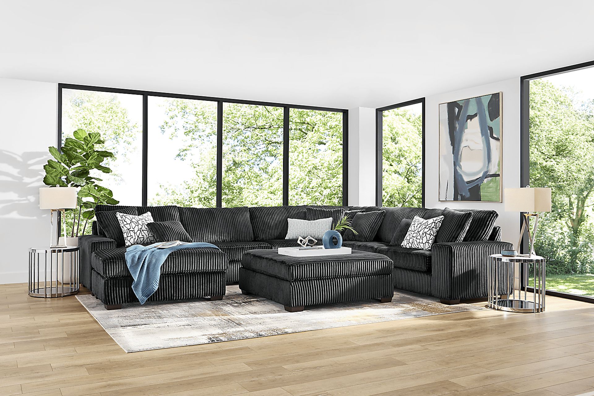 Lexford Park Black 6 Pc Sectional - Image 1