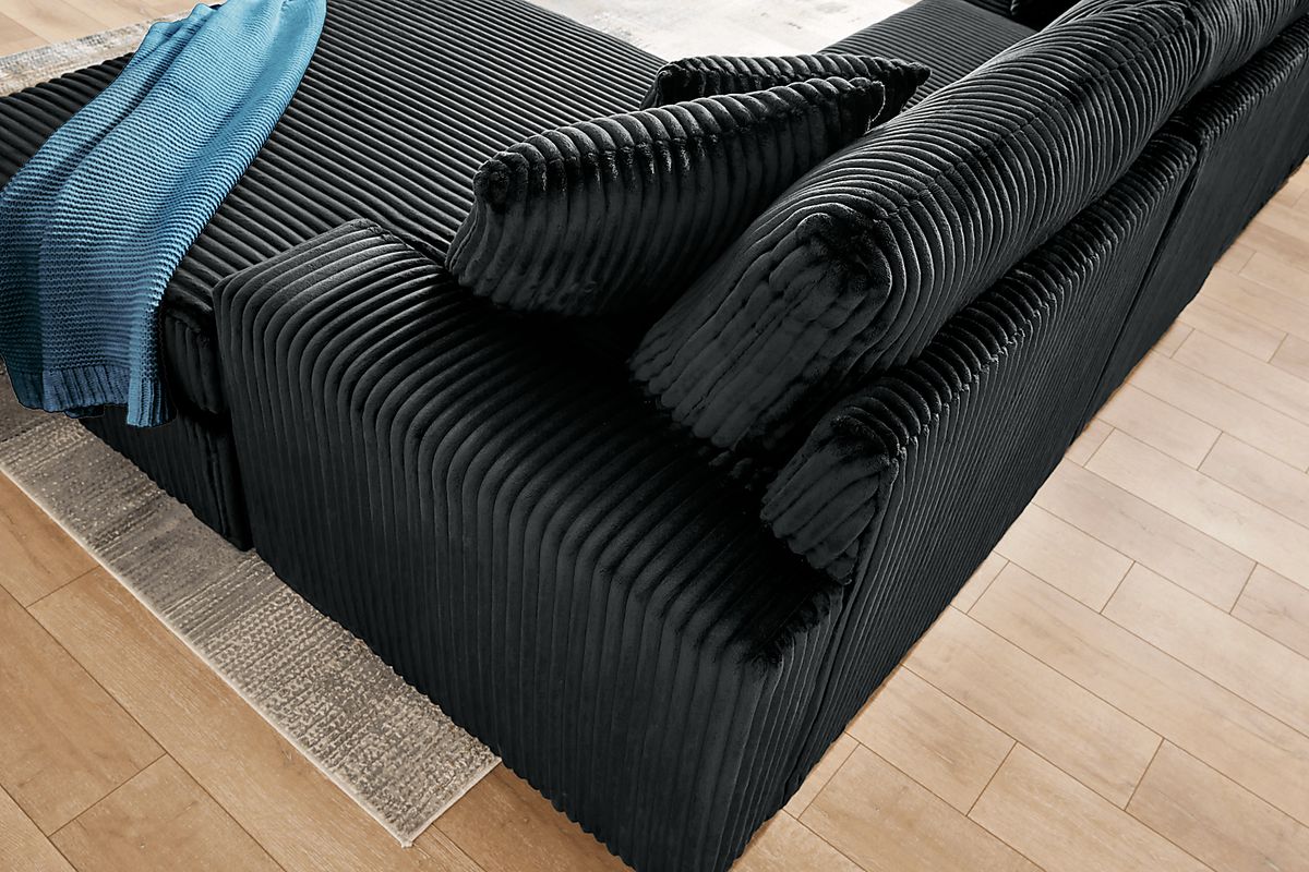 Lexford Park Black Microfiber 6 Pc With Chaise Right Arm Sectional ...