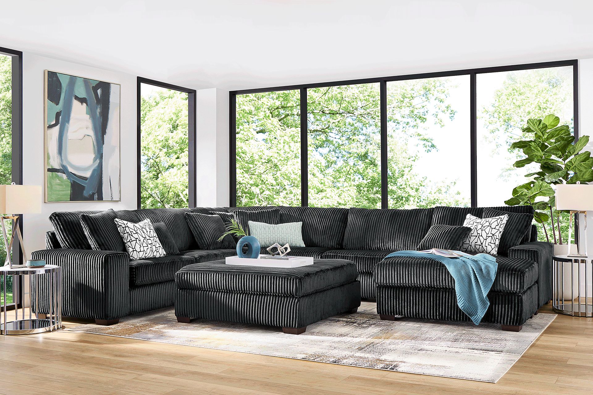 Lexford Park Black 6 Pc Sectional - Image 1
