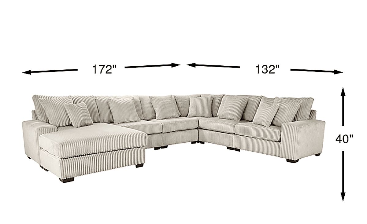 Lexford Park Gray Microfiber 6 Pc With Chaise Left Arm Sectional ...