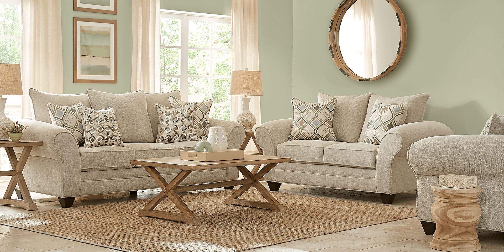 Lexie Linen 2 Pc Living Room - Image 1