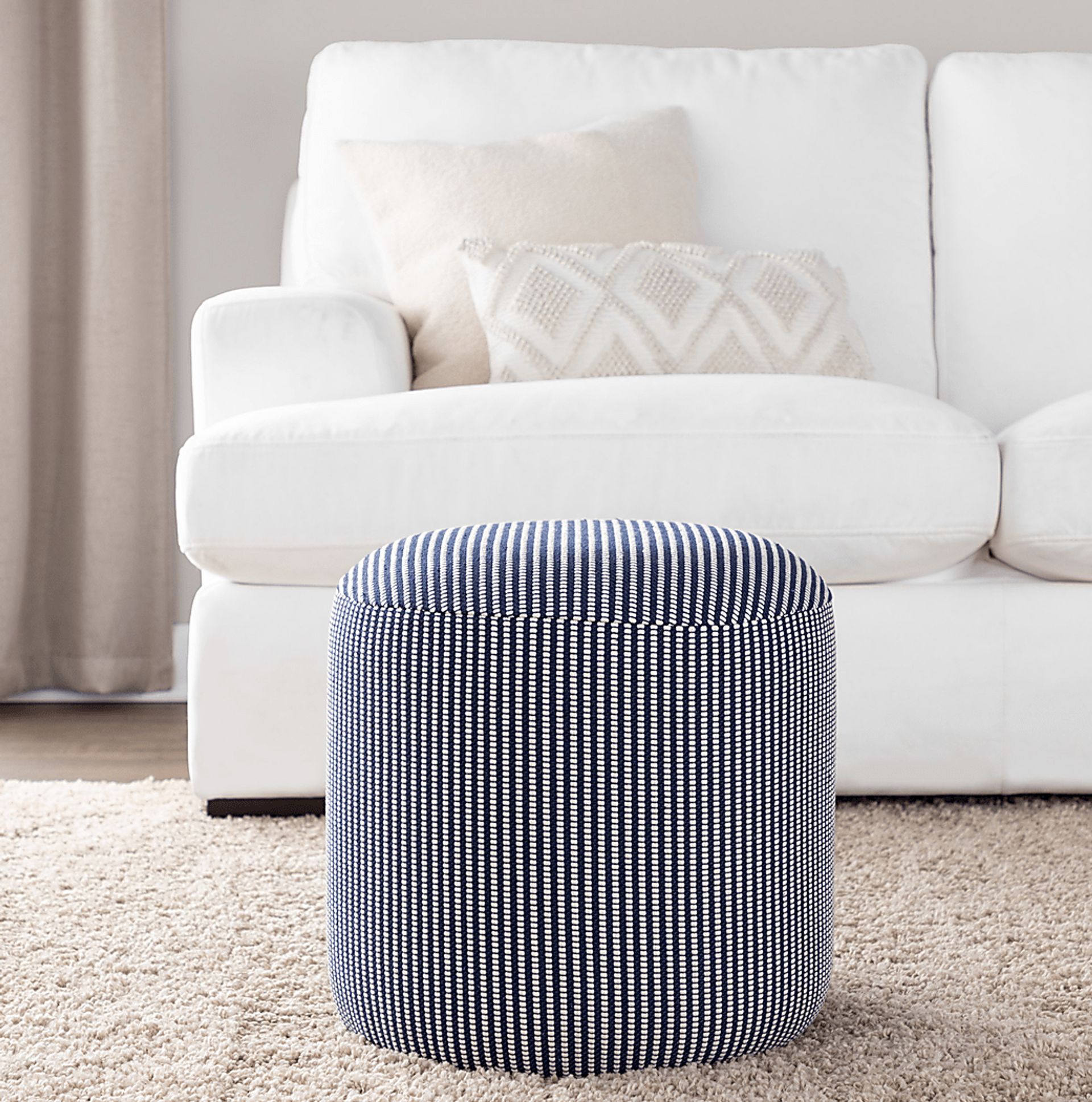 Leycester Blue Pouf - Image 3