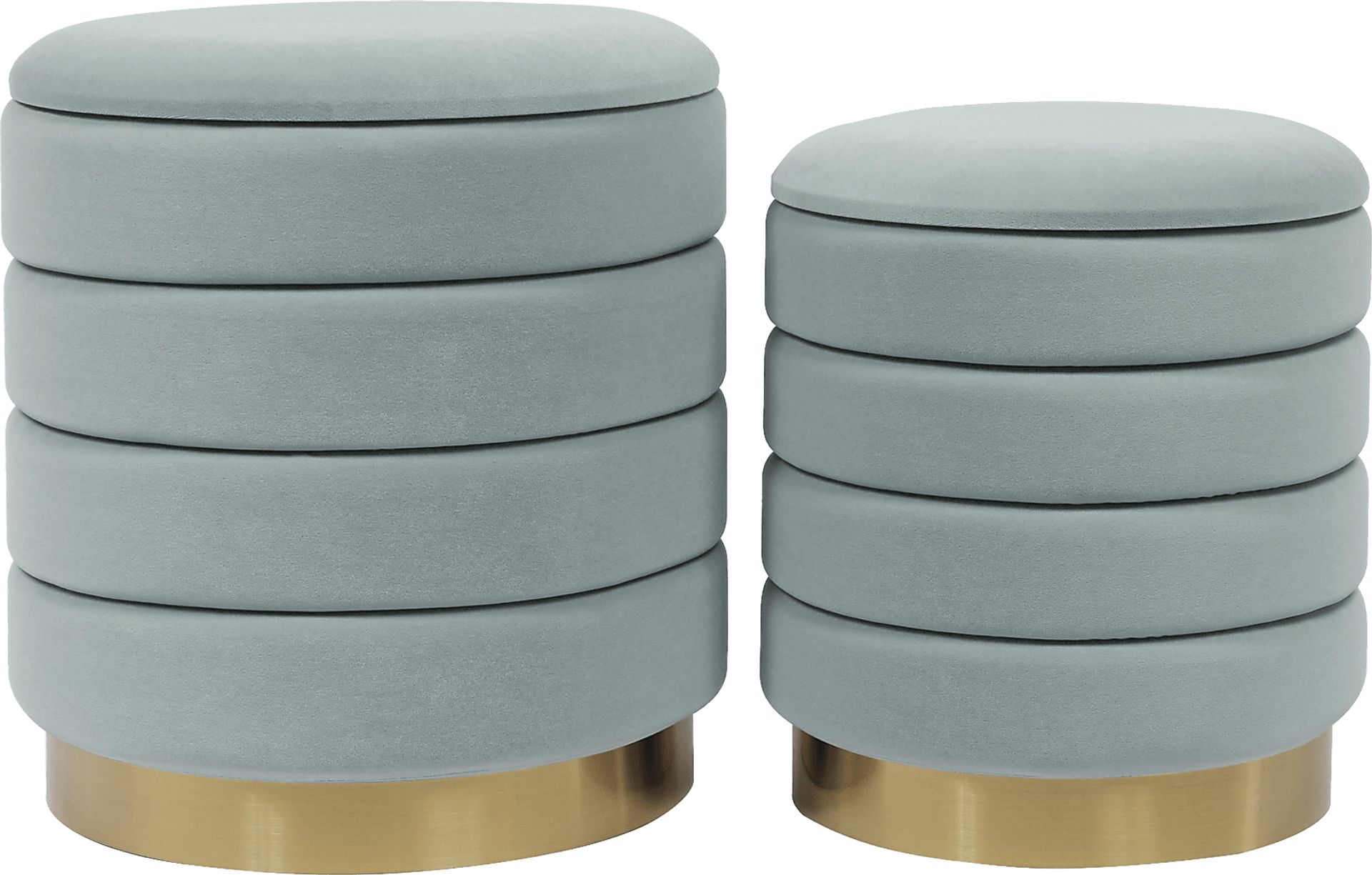 Leyte Blue Storage Ottoman, Set of 2 - Image 4