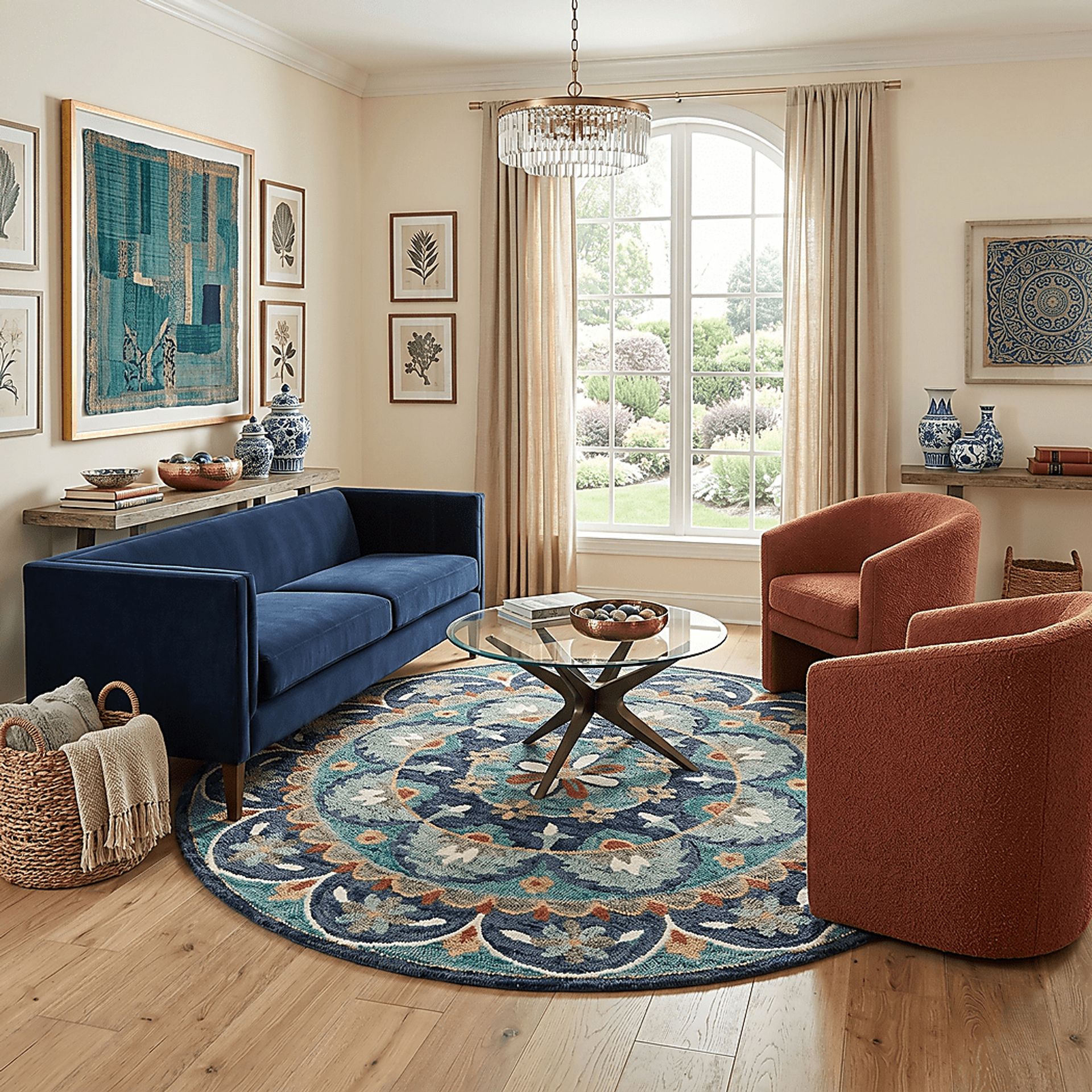 Liah Blue 4' Round Rug - Image 8