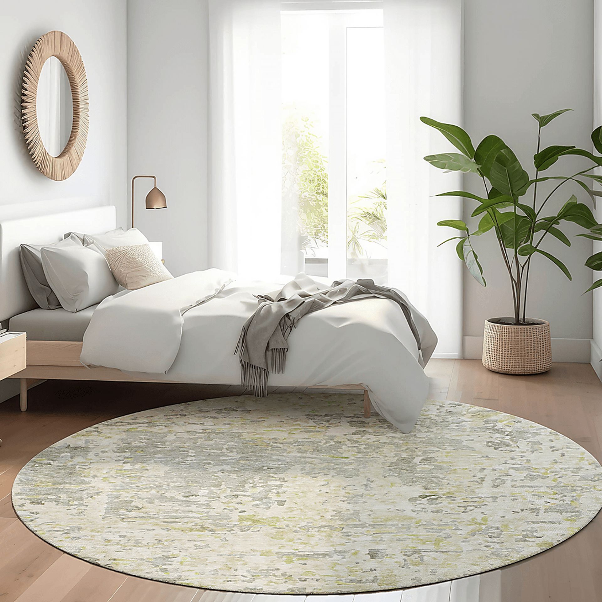 Liayah Sage 8' Round Machine Washable Rug - Image 2