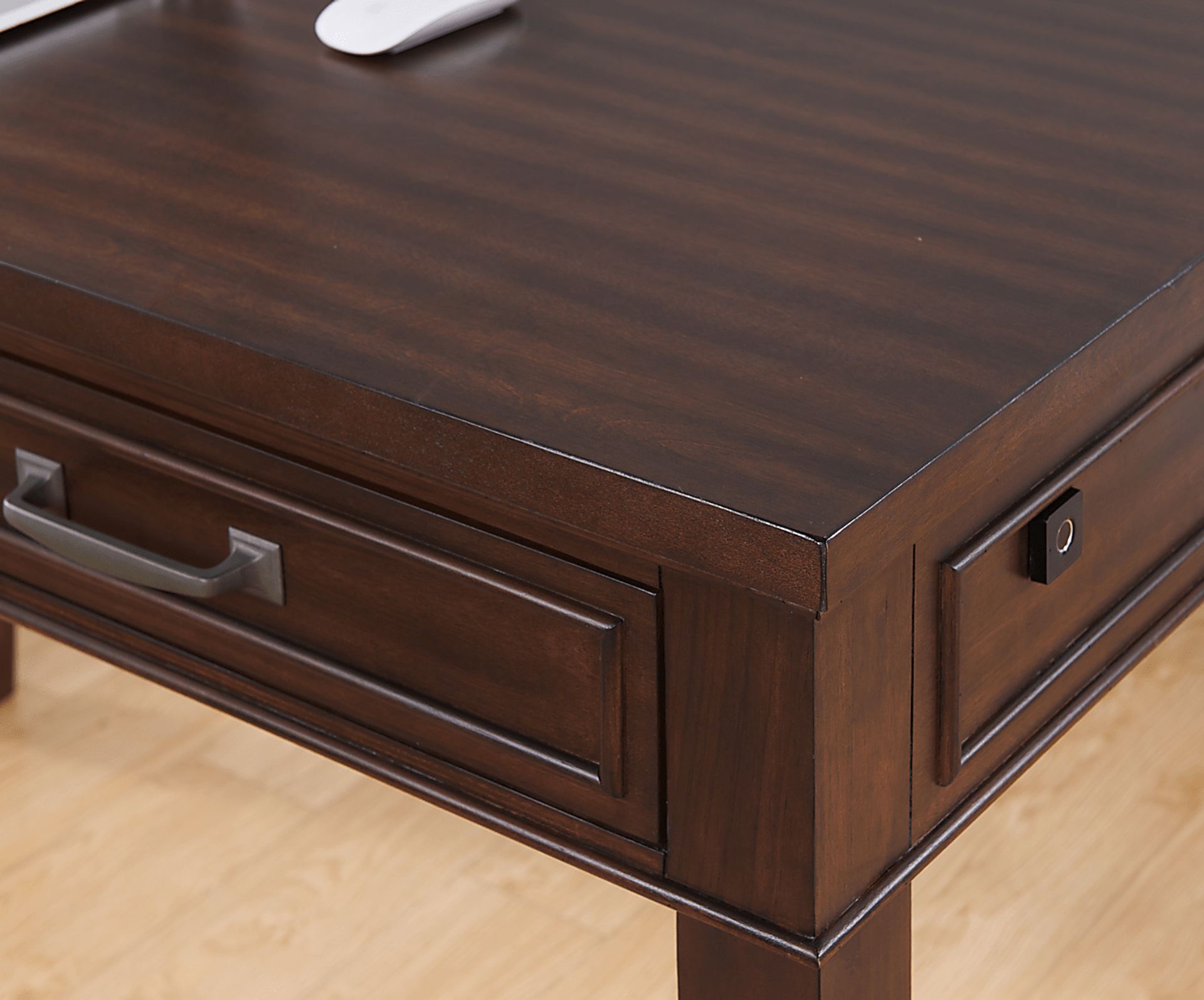 Lidemann Brown Desk with Fingerprint Lock - Image 6