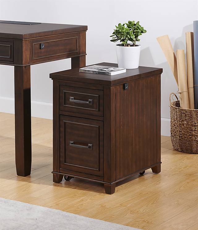 Lidemann Brown File Cabinet with Fingerprint Lock - Thumbnail - Image 4