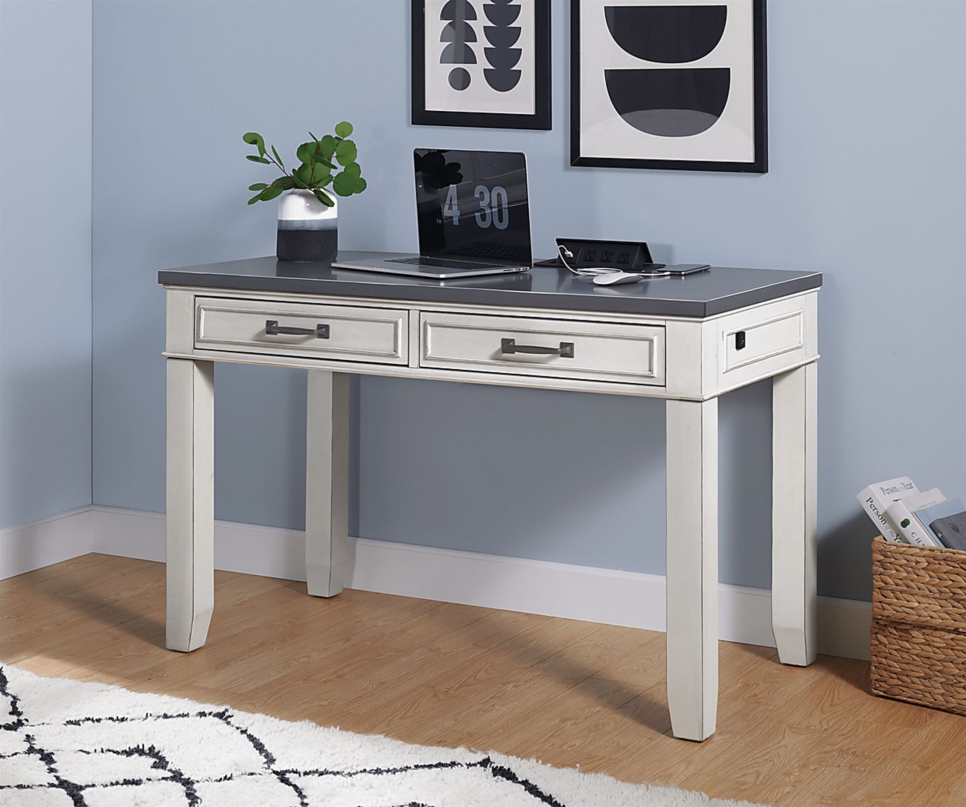 Lidemann White Desk with Fingerprint Lock - Image 12