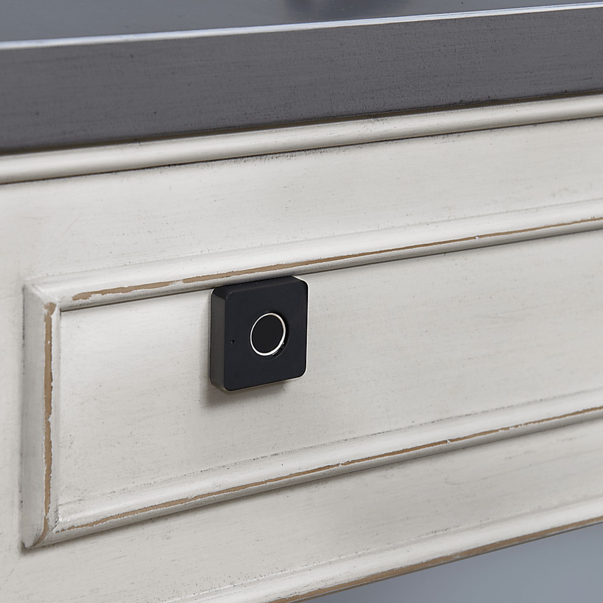Lidemann White Desk with Fingerprint Lock - Image 7