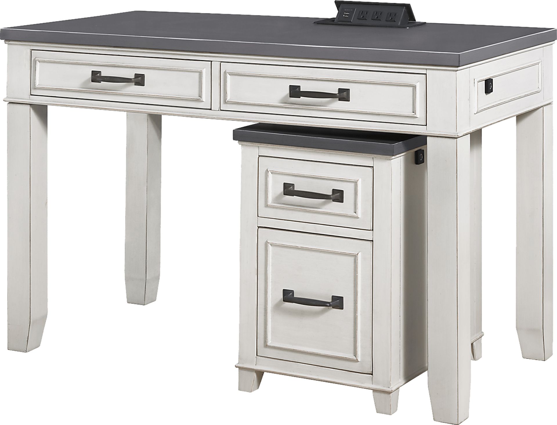Lidemann White Desk with Fingerprint Lock - Image 1
