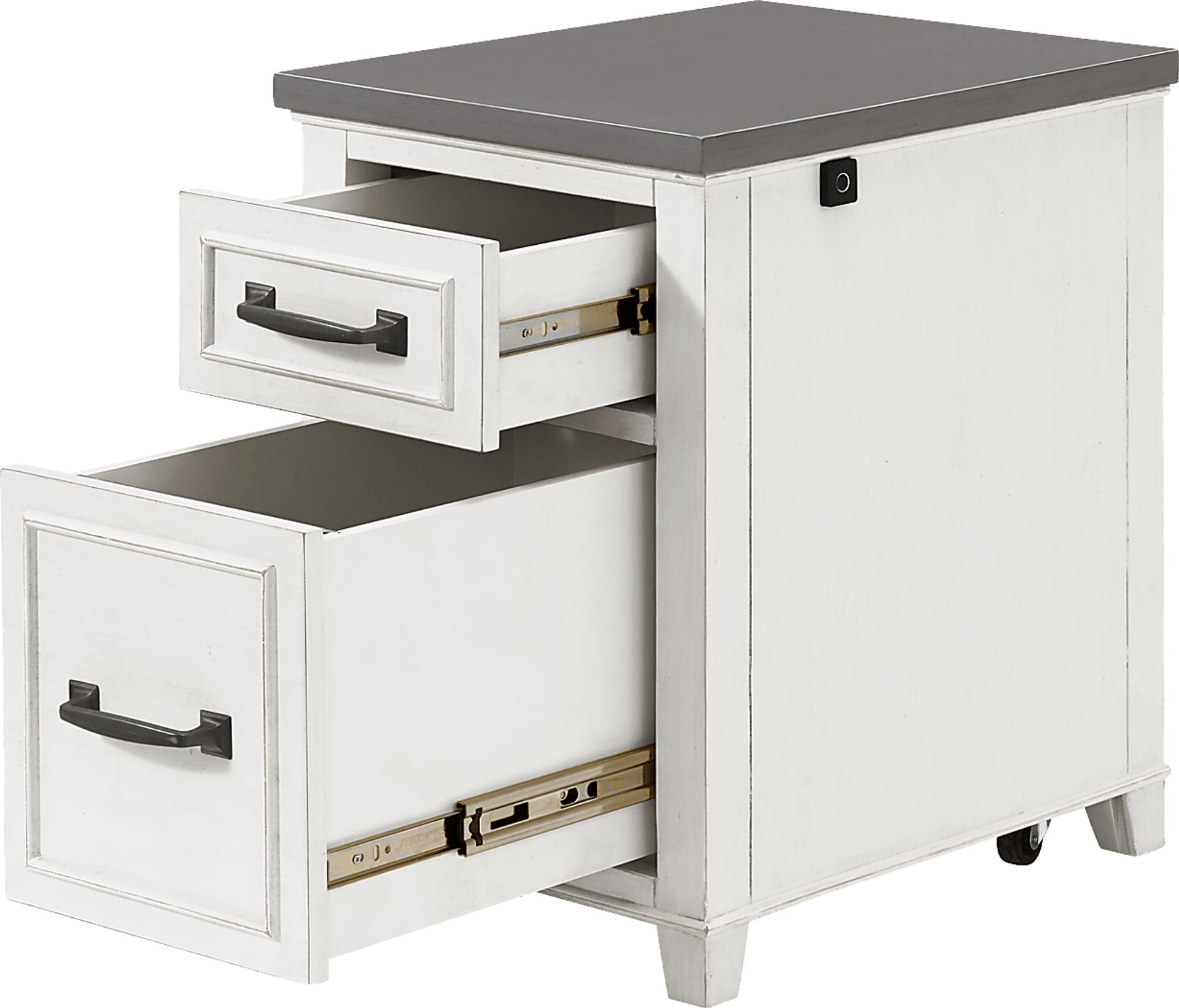 Lidemann White File Cabinet with Fingerprint Lock - Image 2