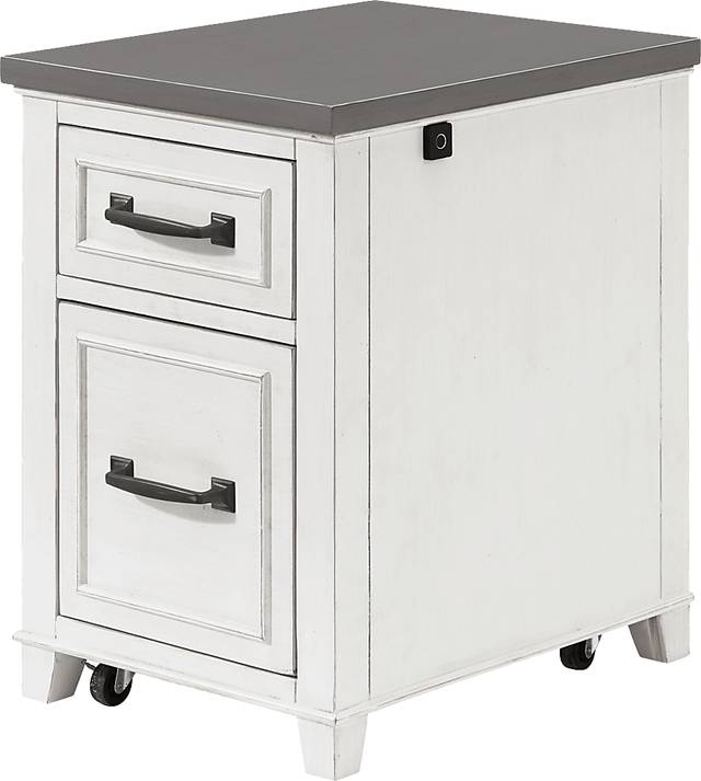 Lidemann White File Cabinet with Fingerprint Lock - Thumbnail - Image 1