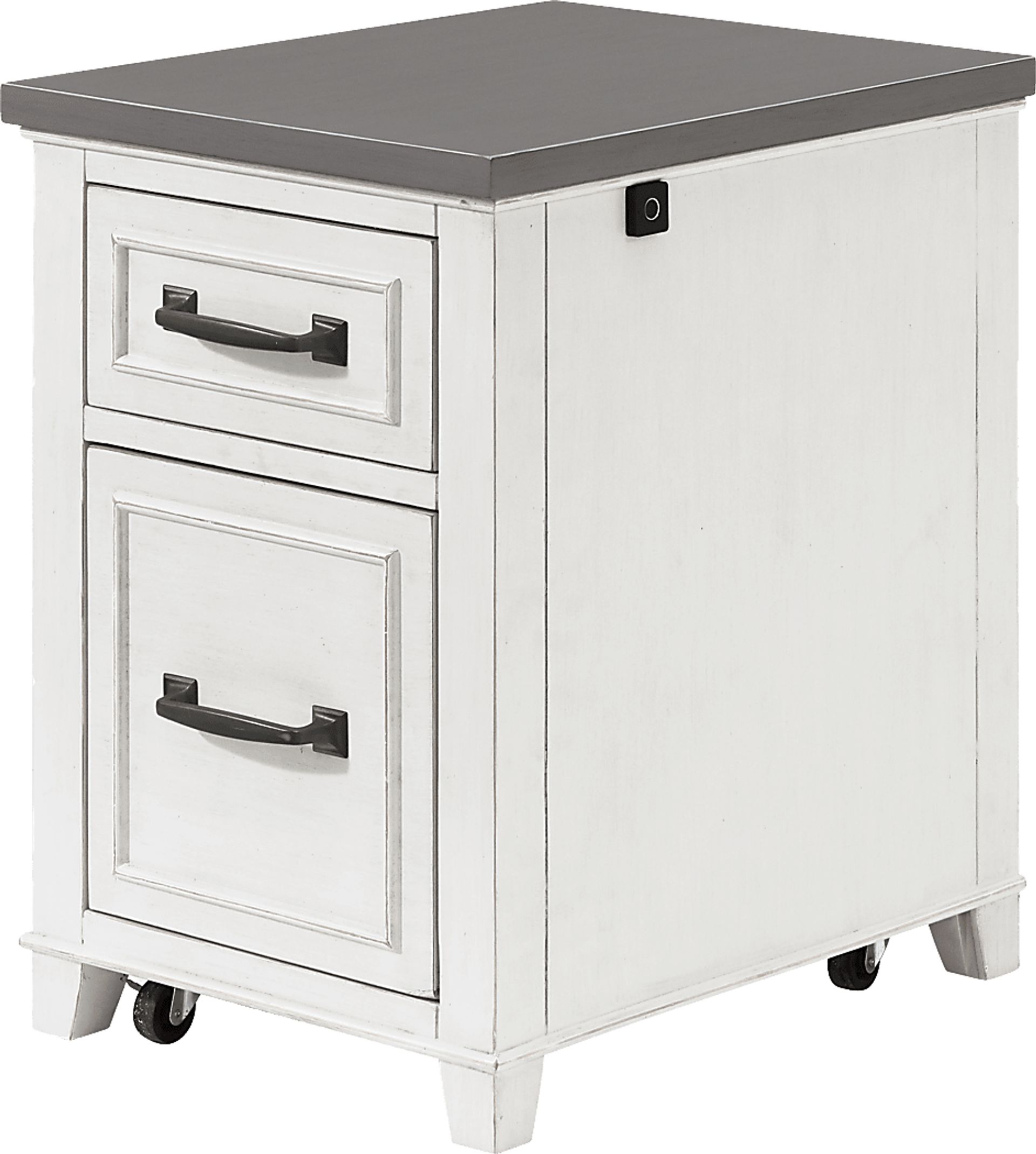 Lidemann White File Cabinet with Fingerprint Lock - Image 1