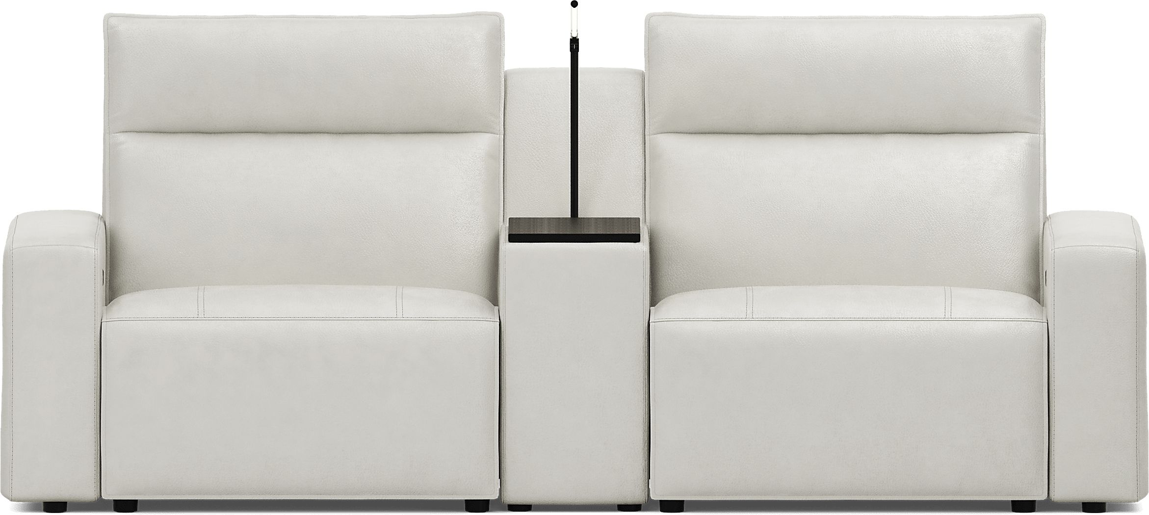 Light Gray Leather 3 Pc Dual Power Reclining ModularTwo