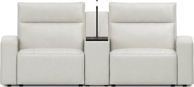 Light Gray Leather 3 Pc Dual Power Reclining ModularTwo - Thumbnail - Image 1
