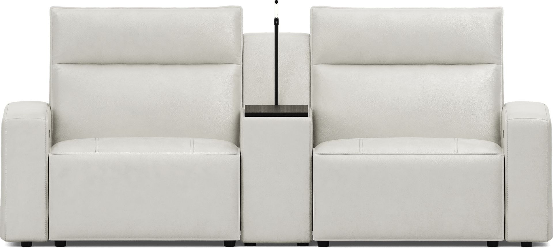 Light Gray Leather 3 Pc Dual Power Reclining ModularTwo - Image 1