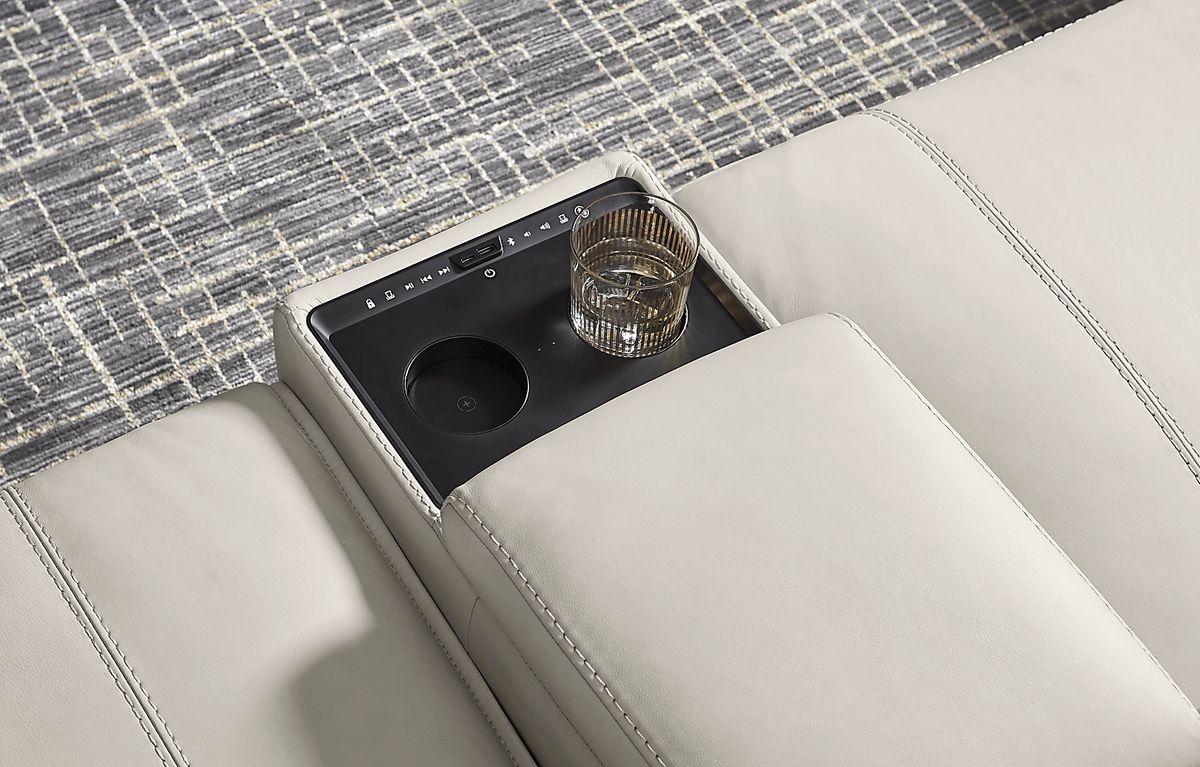 Modulartwo Light Gray Leather 5 Pc Dual Power Reclining Modular | Rooms ...