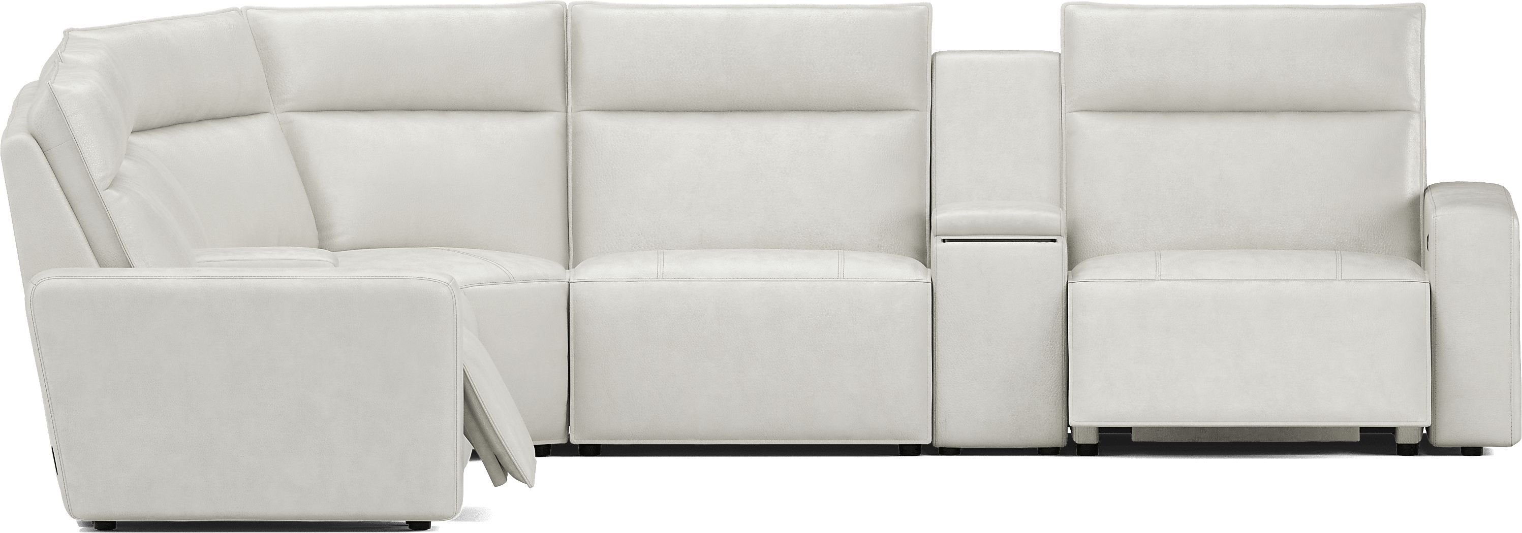 Modulartwo Light Gray Leather 7 Pc Dual Power Reclining Modular