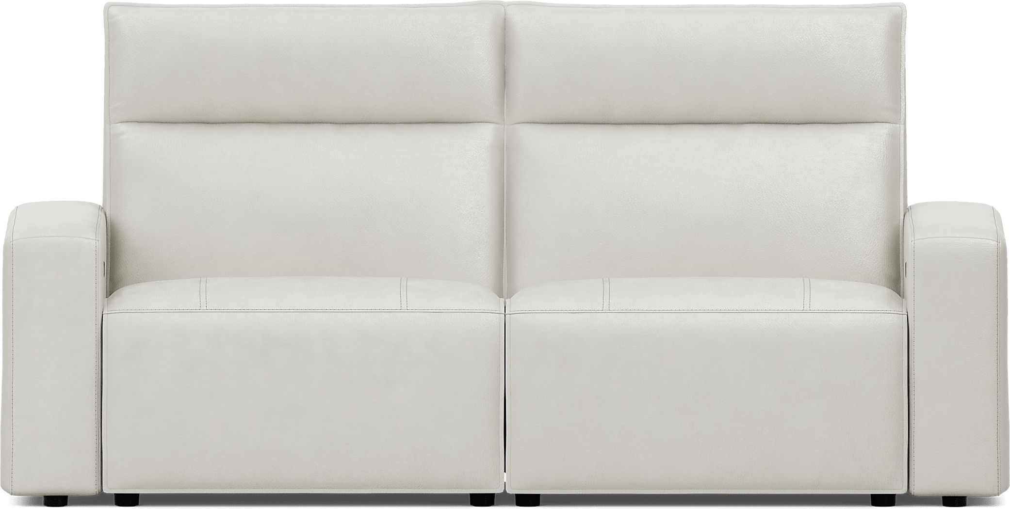 ModularTwo Light Gray Leather 2 Pc Dual Power Reclining Loveseat