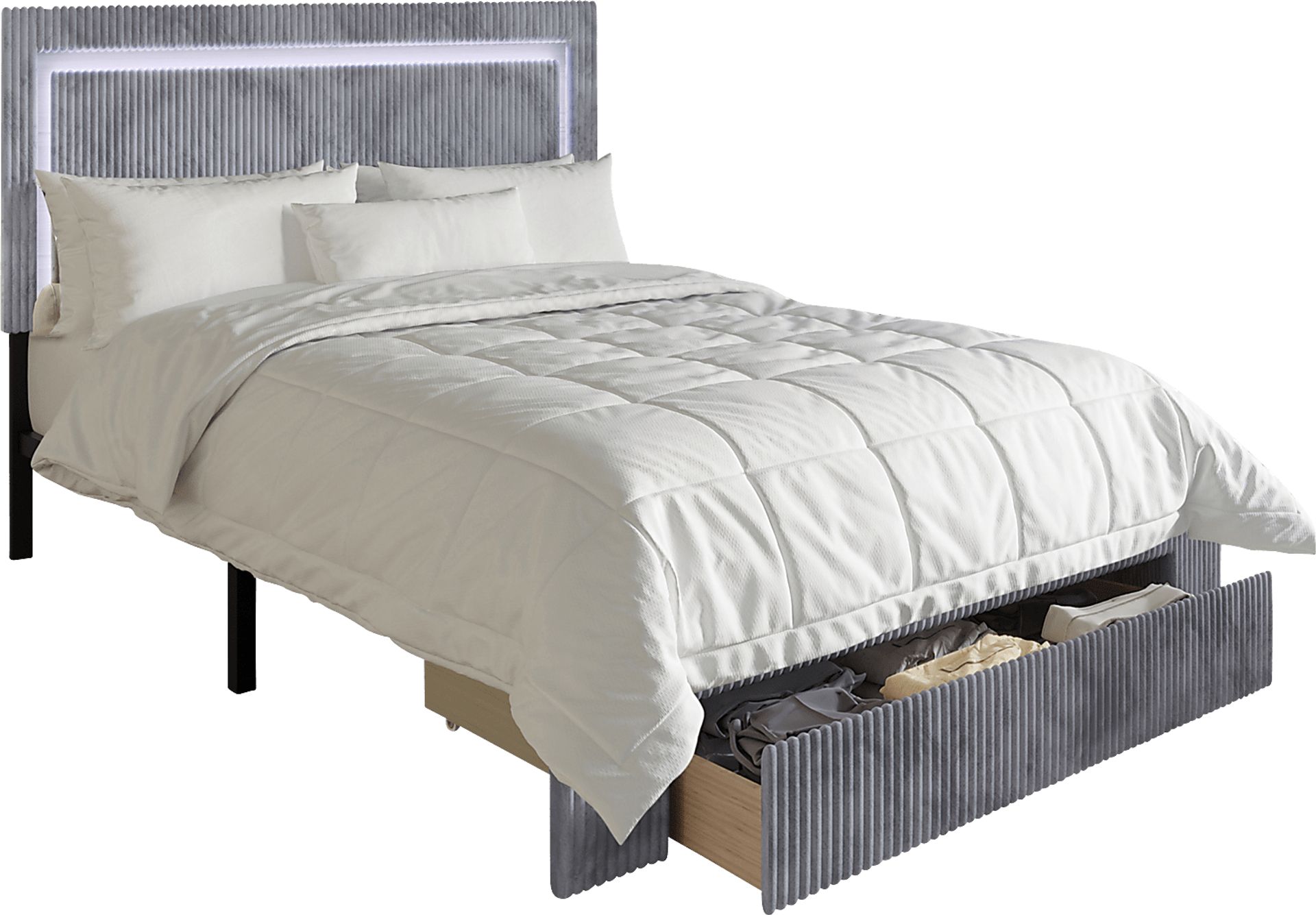 Ligon Gray Queen Bed with Storage - Image 1