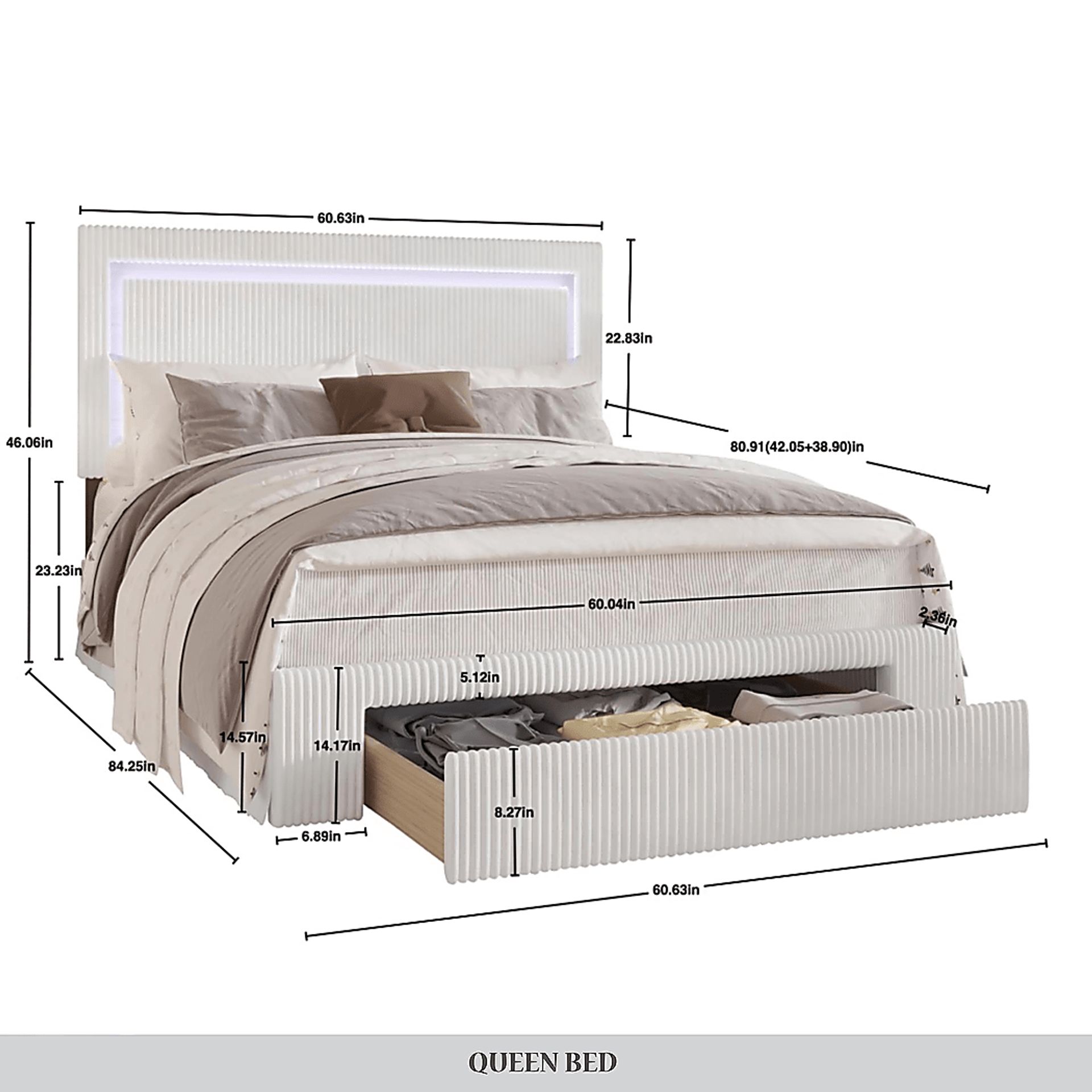 Ligon White Full Bed - Image 5