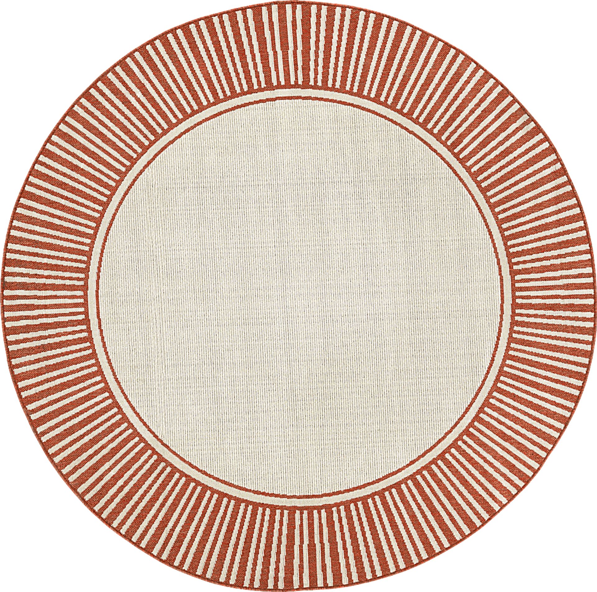 Lilah Terracotta 7'3 Round Indoor/Outdoor Rug - Image 1