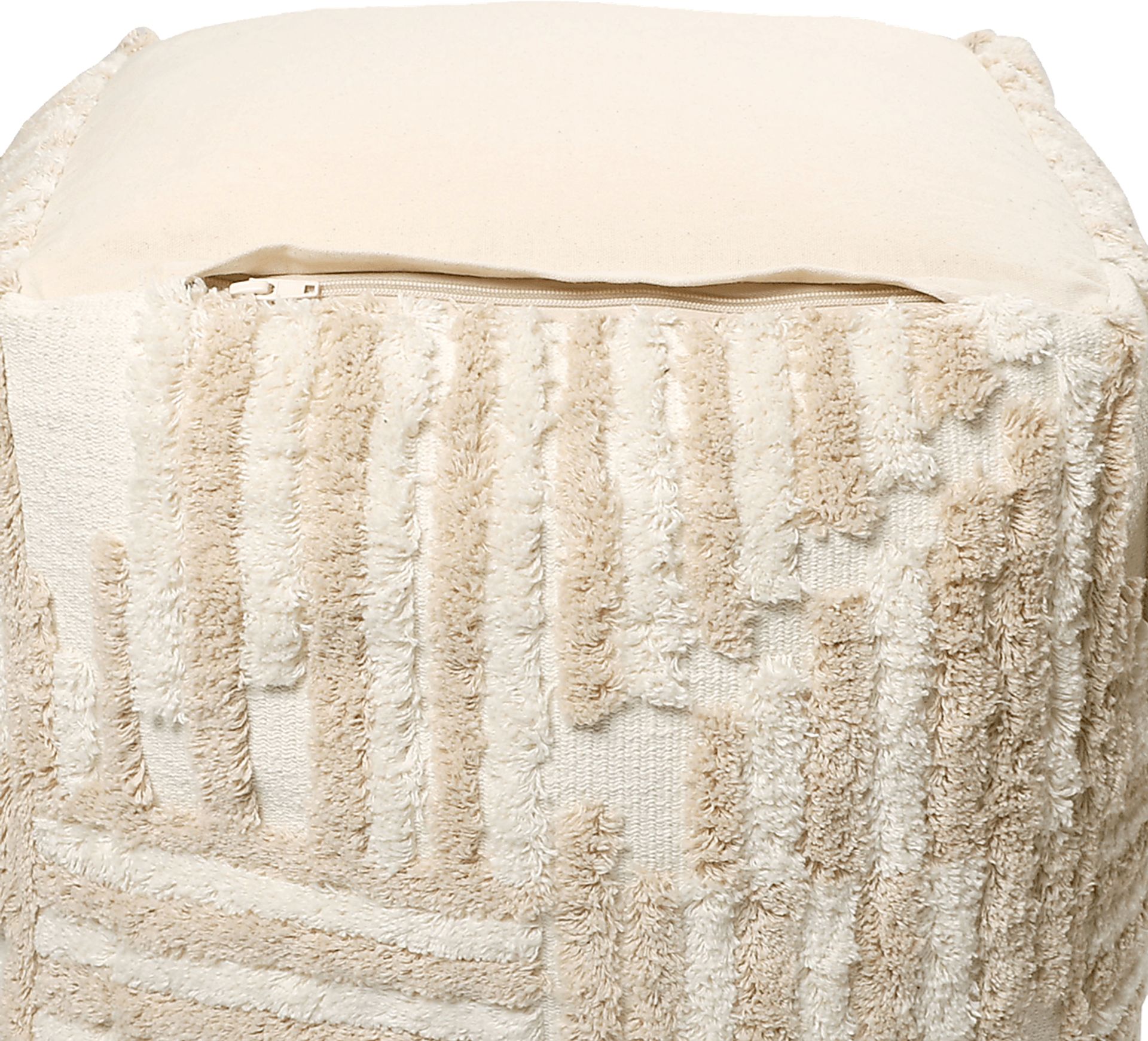 Lilanie Beige/Cream Pouf - Image 4