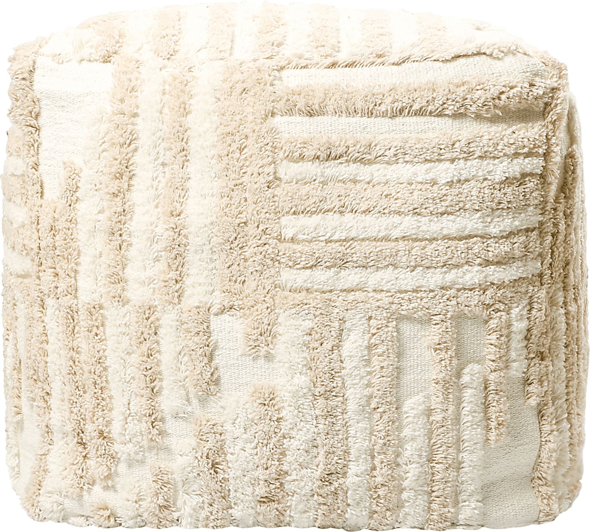 Lilanie Beige/Cream Pouf - Image 1