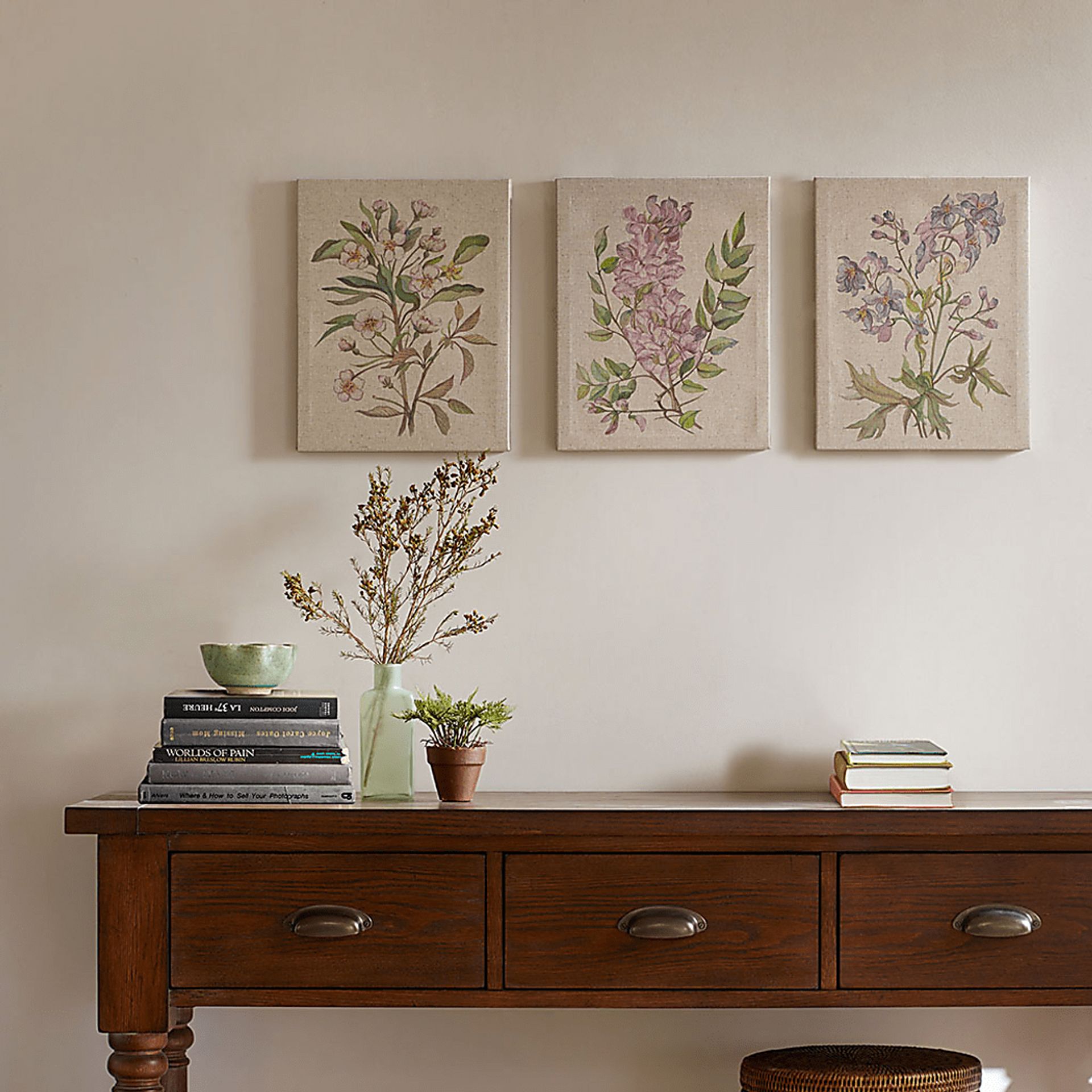 Lila's Flowers Pink Artwork, Set of 3 - Image 2