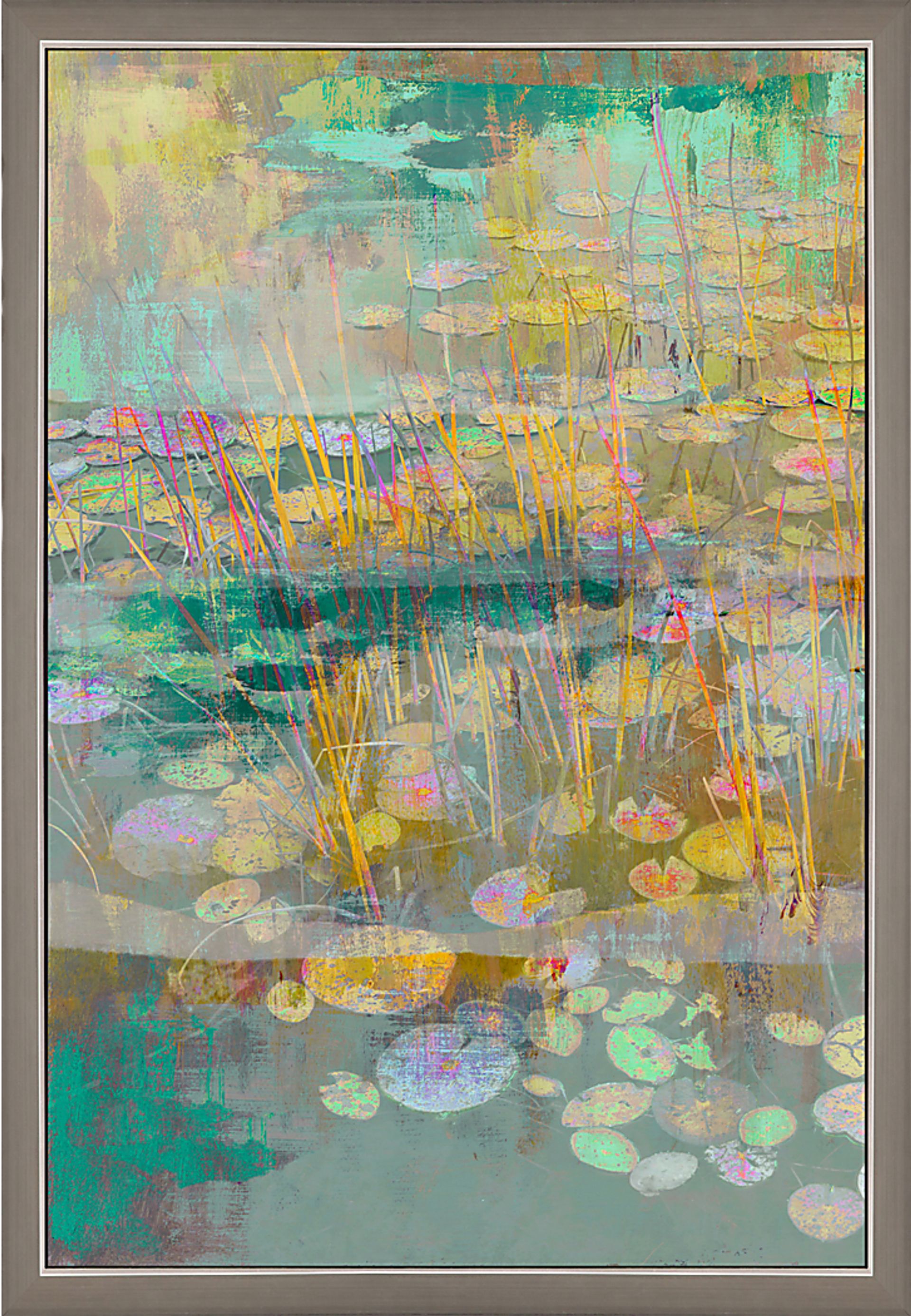 Lilies Look I Blue Framed Artwork - Image 1