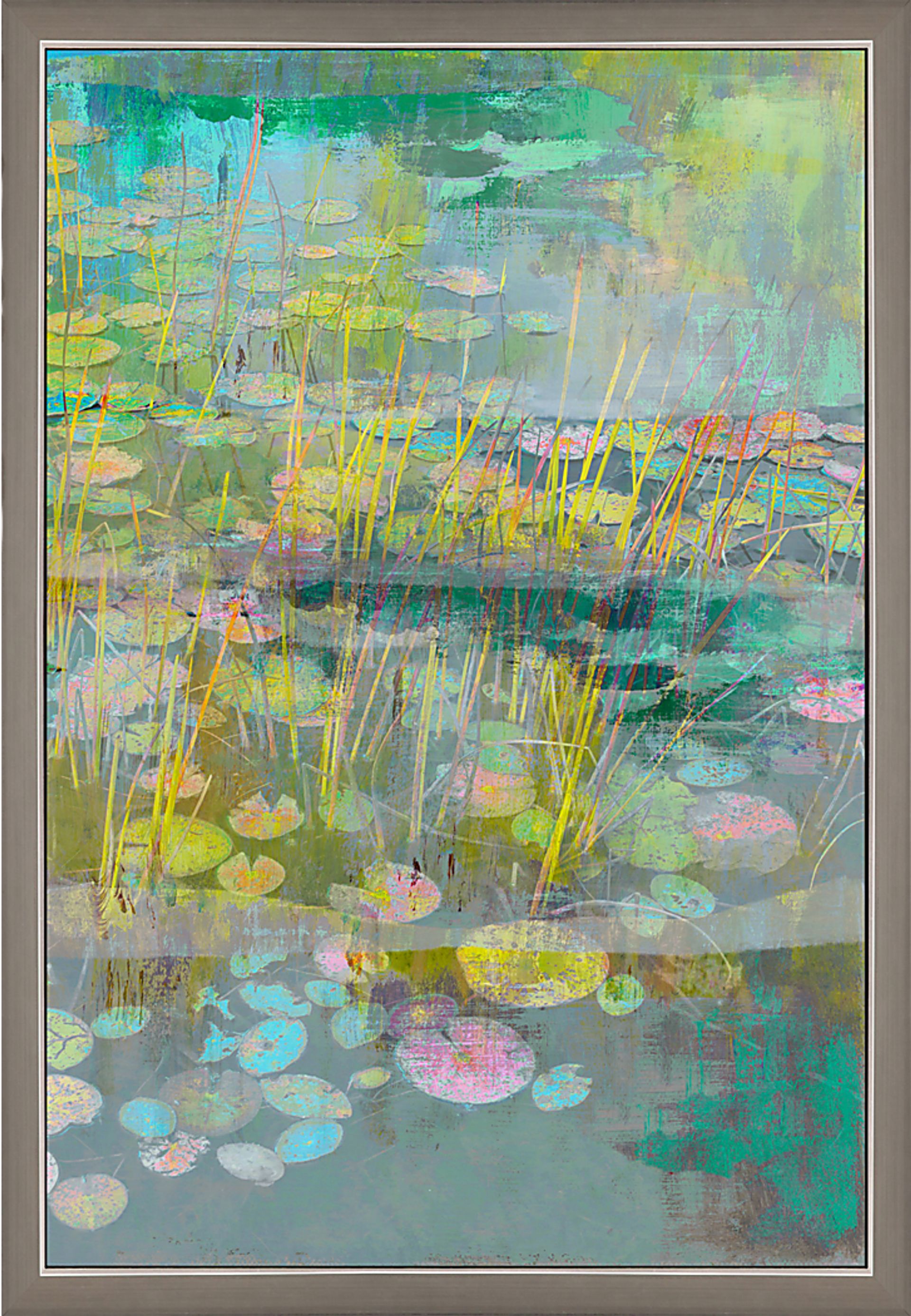 Lilies Look II Blue Framed Artwork - Image 1
