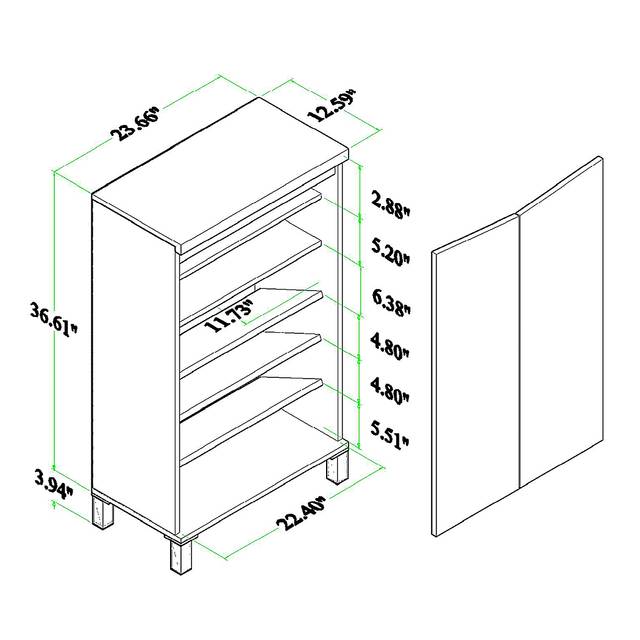 Lilligard Brown Shoe Storage Cabinet - Thumbnail - Image 11